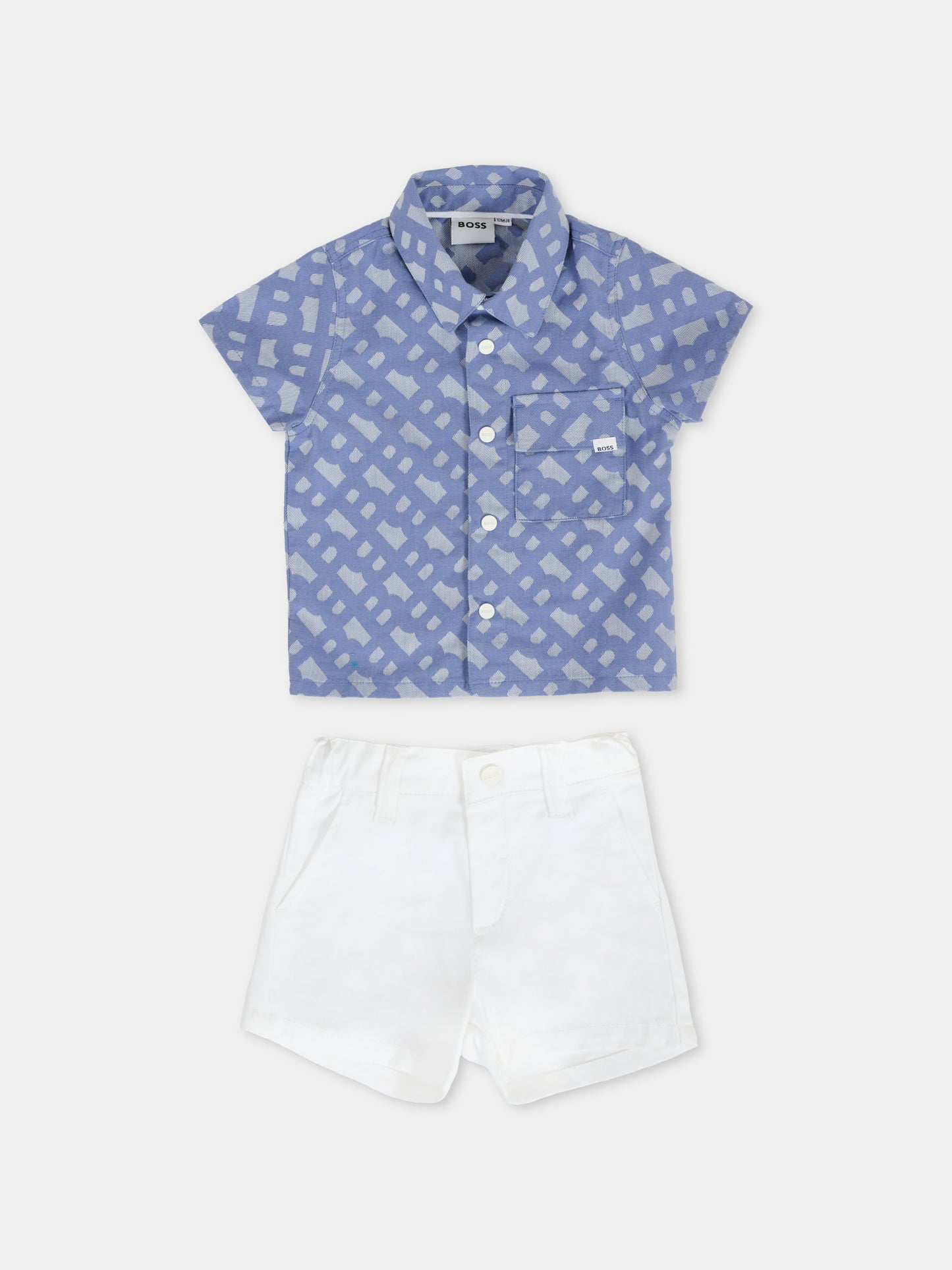 Set multicolor per neonato con logo all over,Boss,J52217 81H