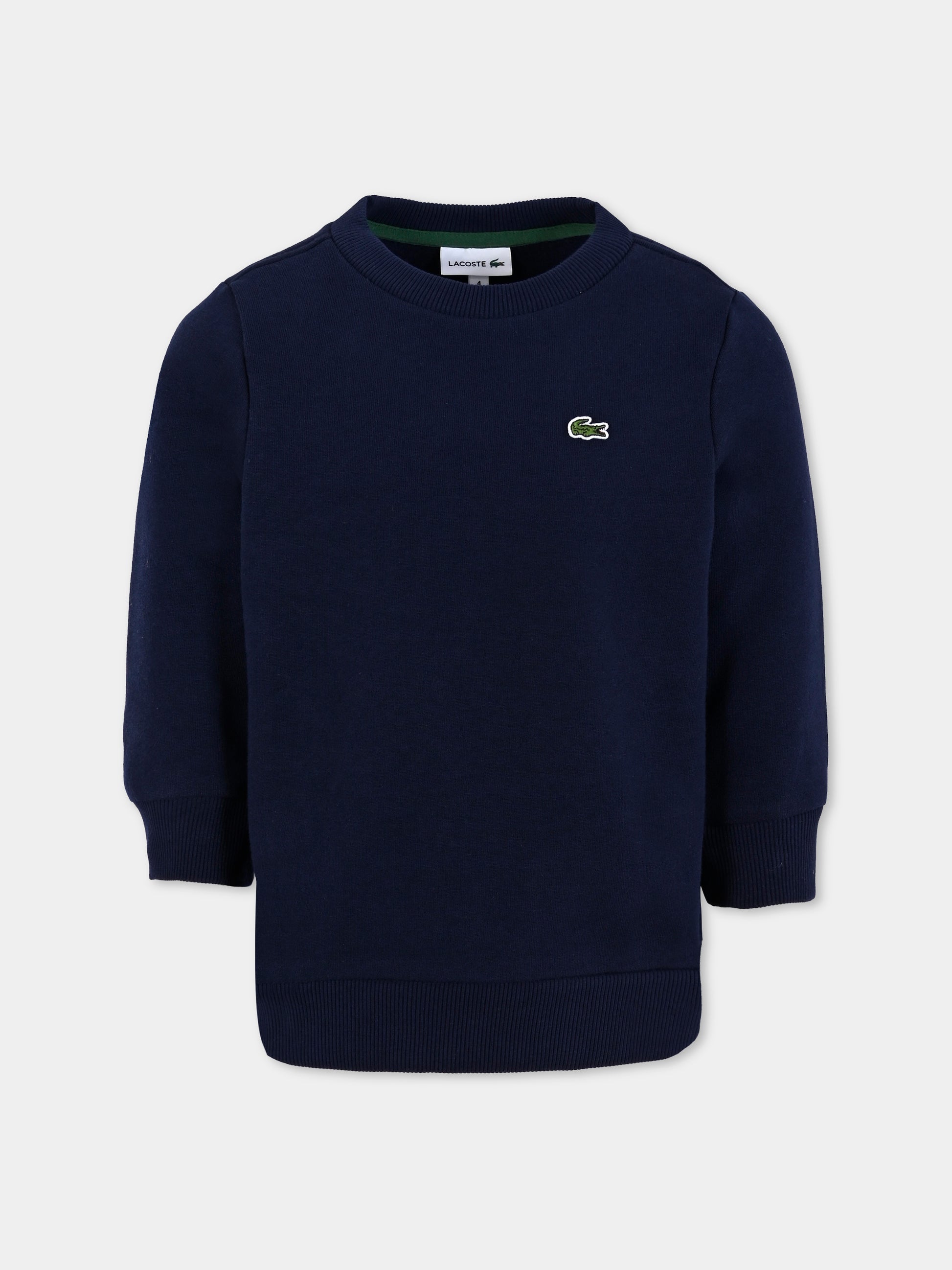 Felpa blu per bambini con coccodrillo,Lacoste,SJ5284 166