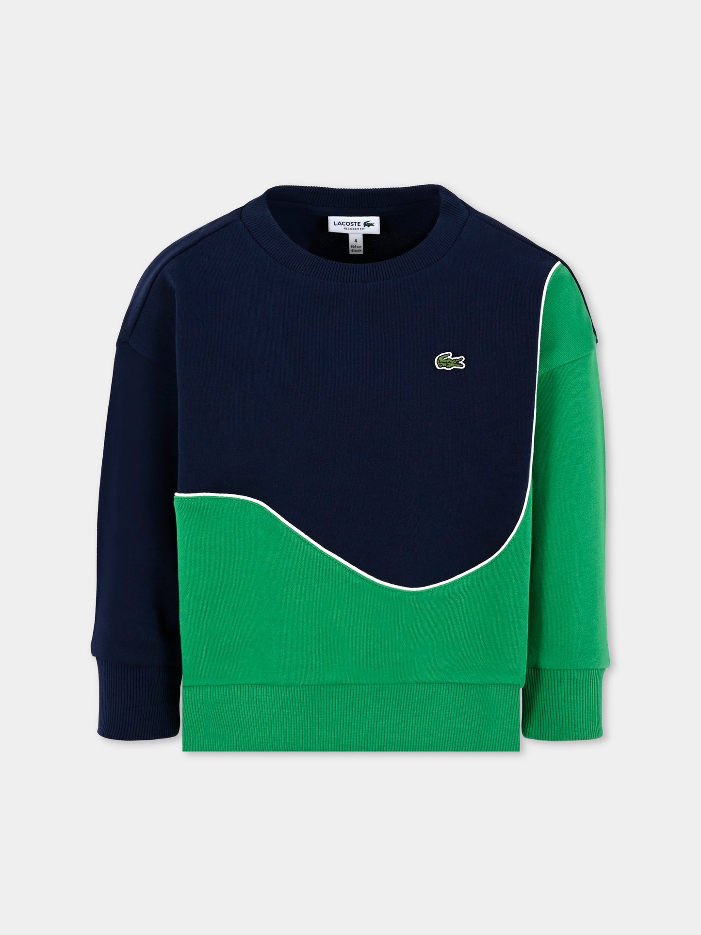 Felpa blu per bambini con coccodrillo,Lacoste,SJ8436 NZI