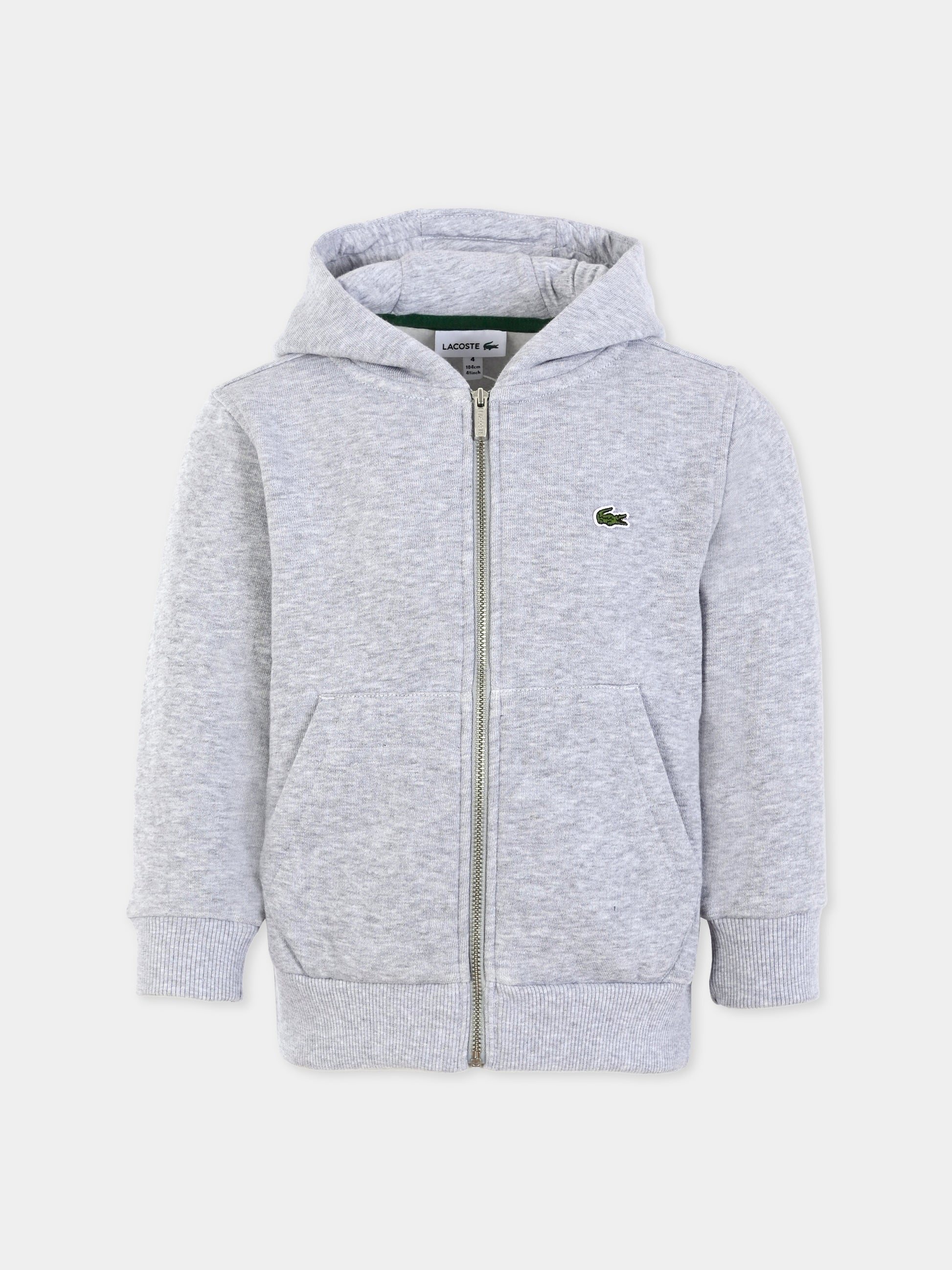 Felpa grigia per bambini con coccodrillo,Lacoste,SJ9723 CCA