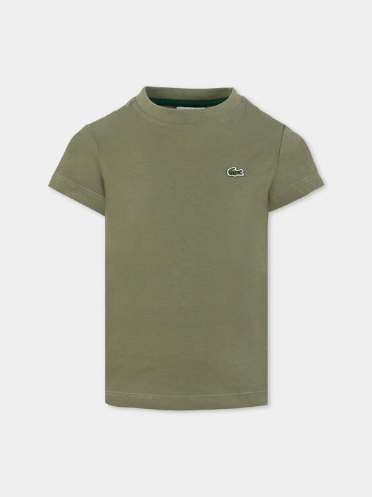 T-shirt verde per bambini con coccodrillo,Lacoste,TJ1122 BMY