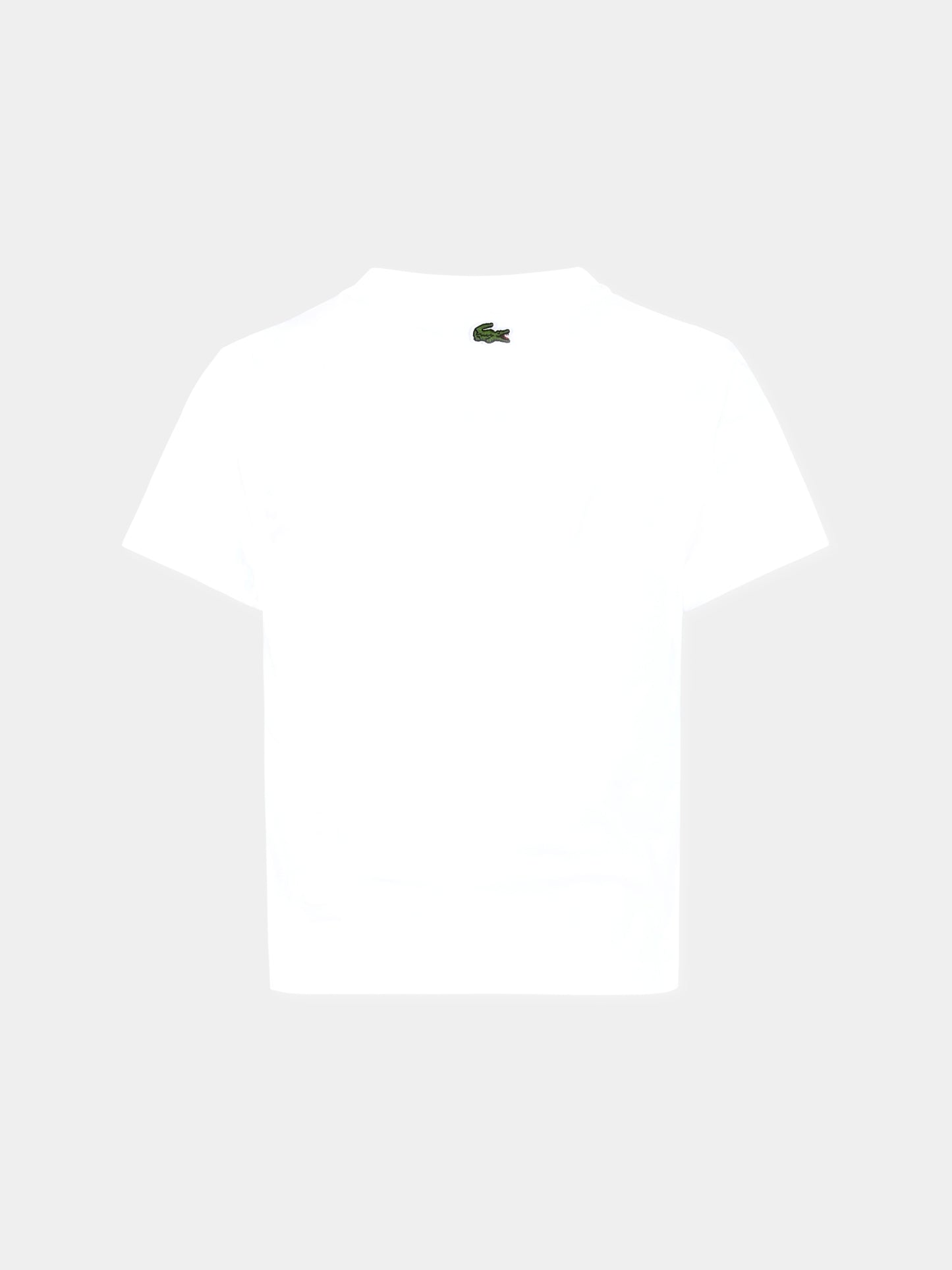 T-shirt bianca per bambini con coccodrillo verde,Lacoste,TJ8460 001