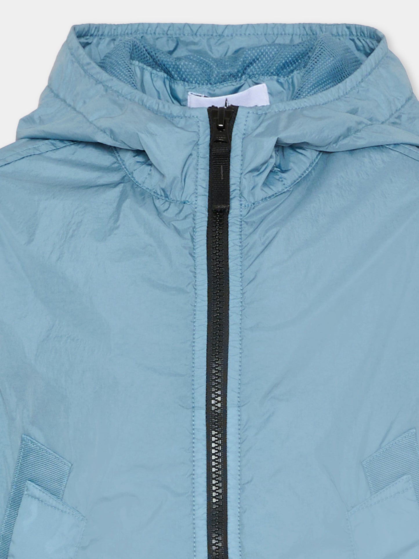 Giacca a vento celeste per bambino con bussola,Stone Island Junior,L1S16 4100003 S0A23 - V004A