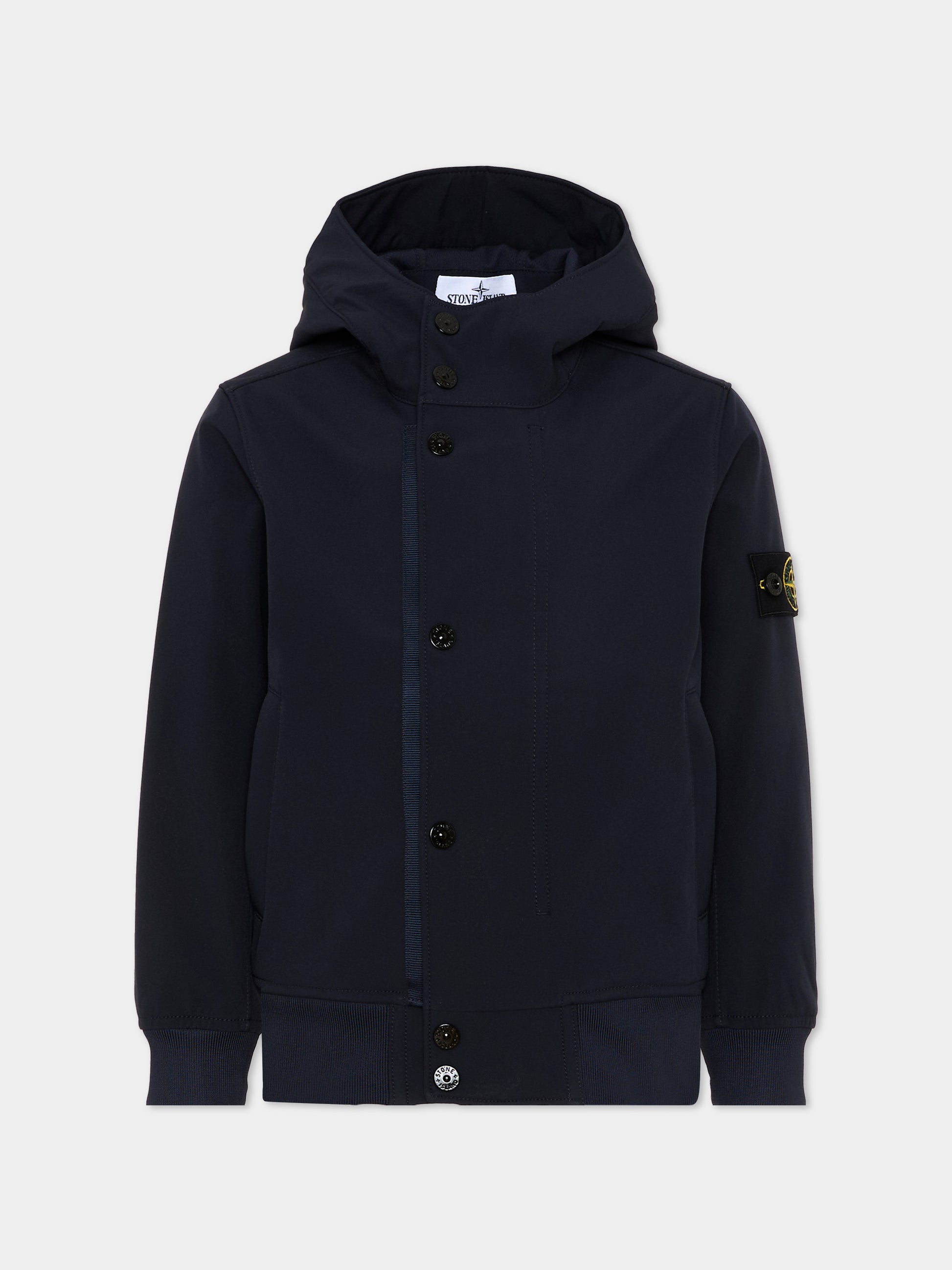 Giubbotto blu per bambini con Compass Patch,Stone Island Junior,L1S16 4100001 S0A22 - V0020