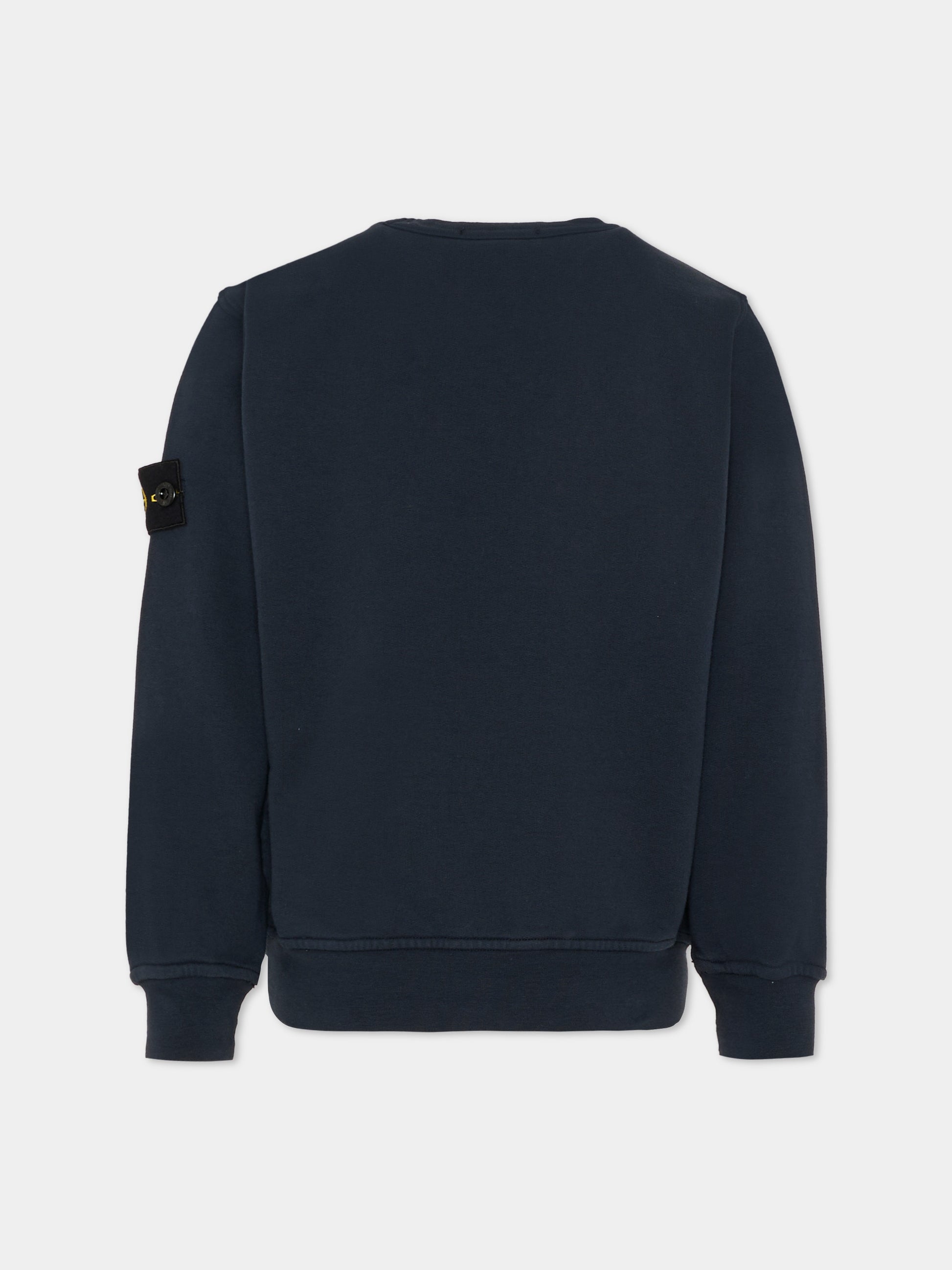 Felpa blu per bambino con bussola,Stone Island Junior,L1S16 6100005 S0040 - V0020