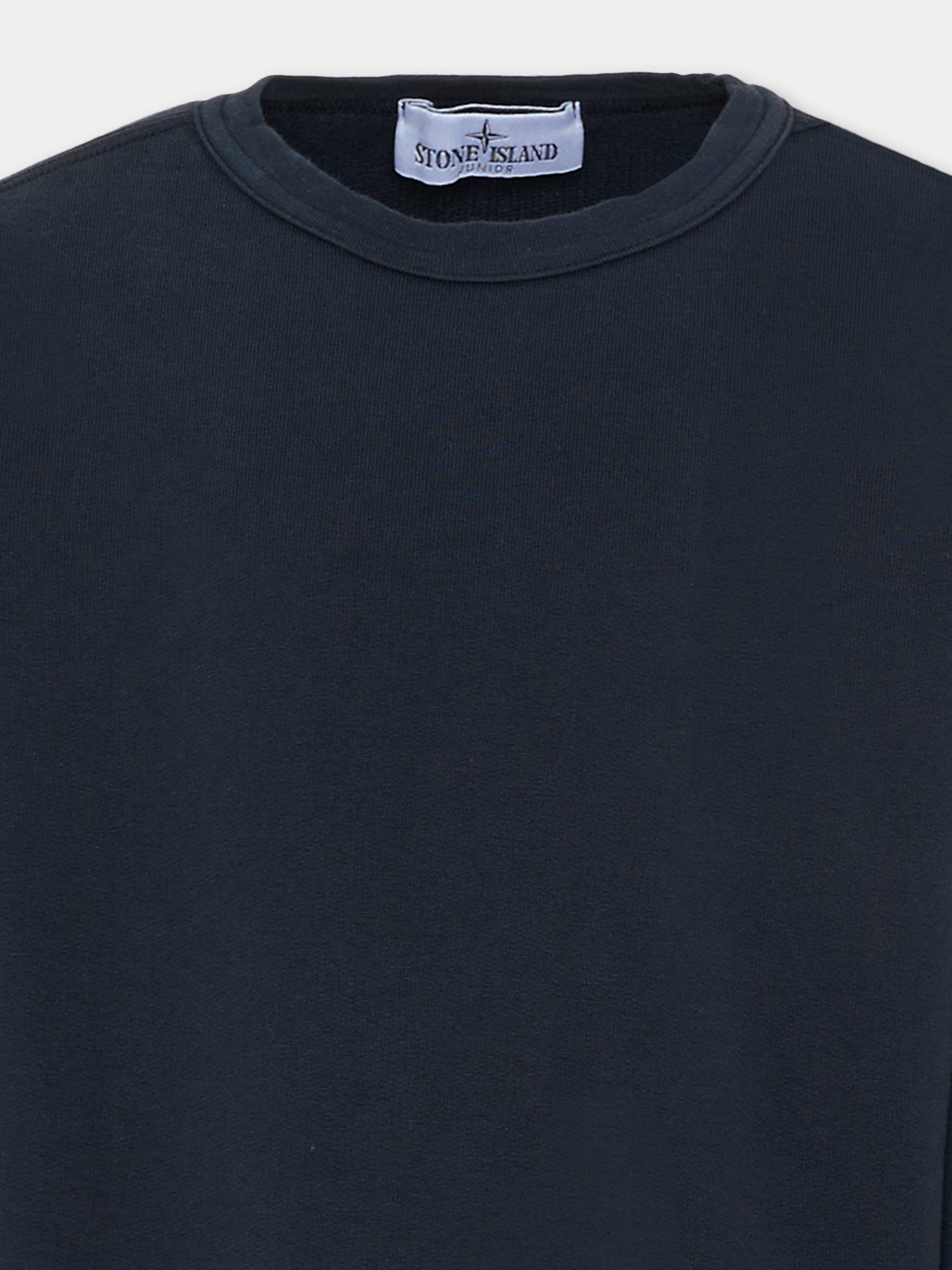 Felpa blu per bambino con bussola,Stone Island Junior,L1S16 6100005 S0040 - V0020