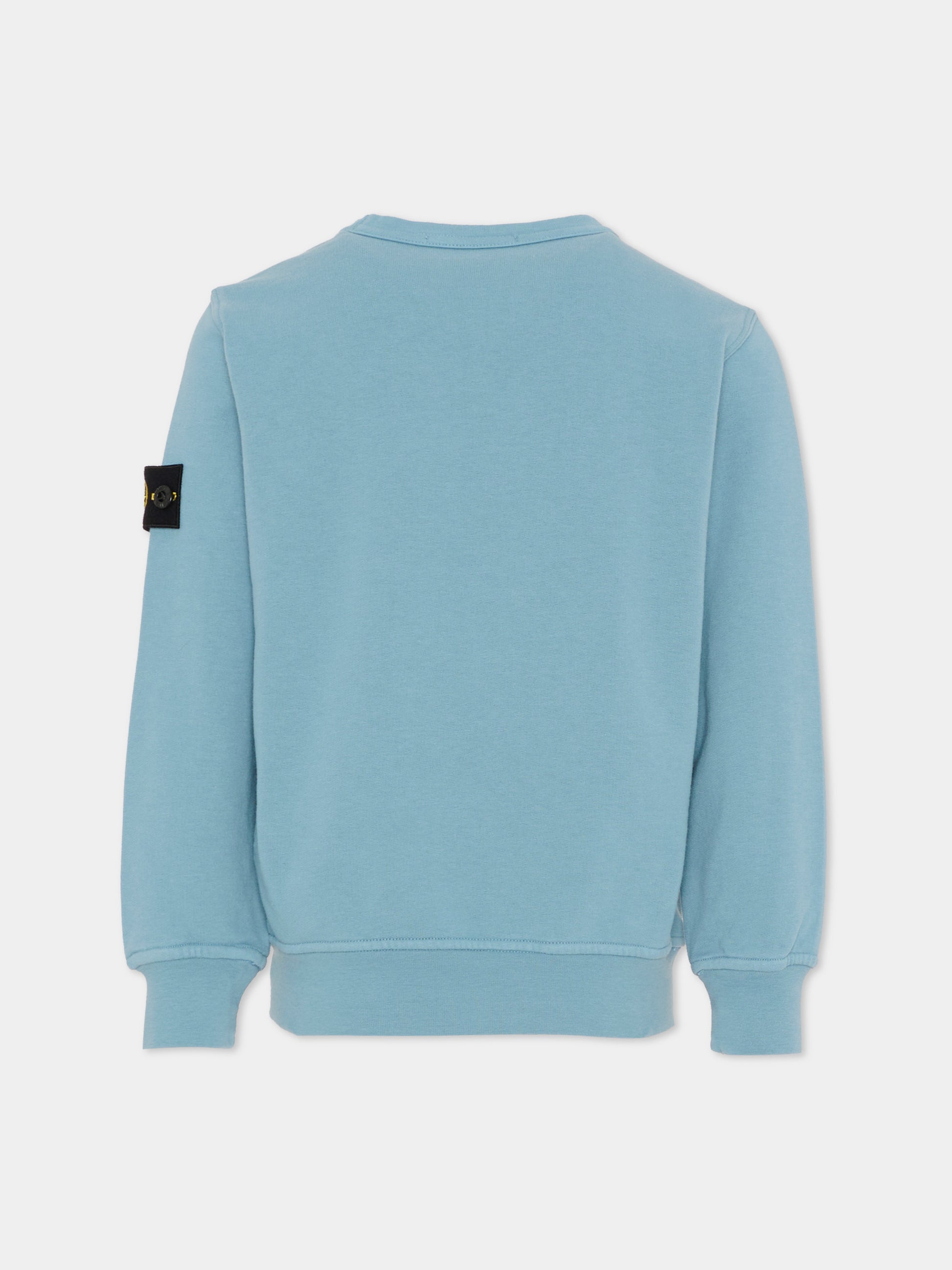 Felpa celeste per bambino con bussola,Stone Island Junior,L1S16 6100005 S0040 - V004A