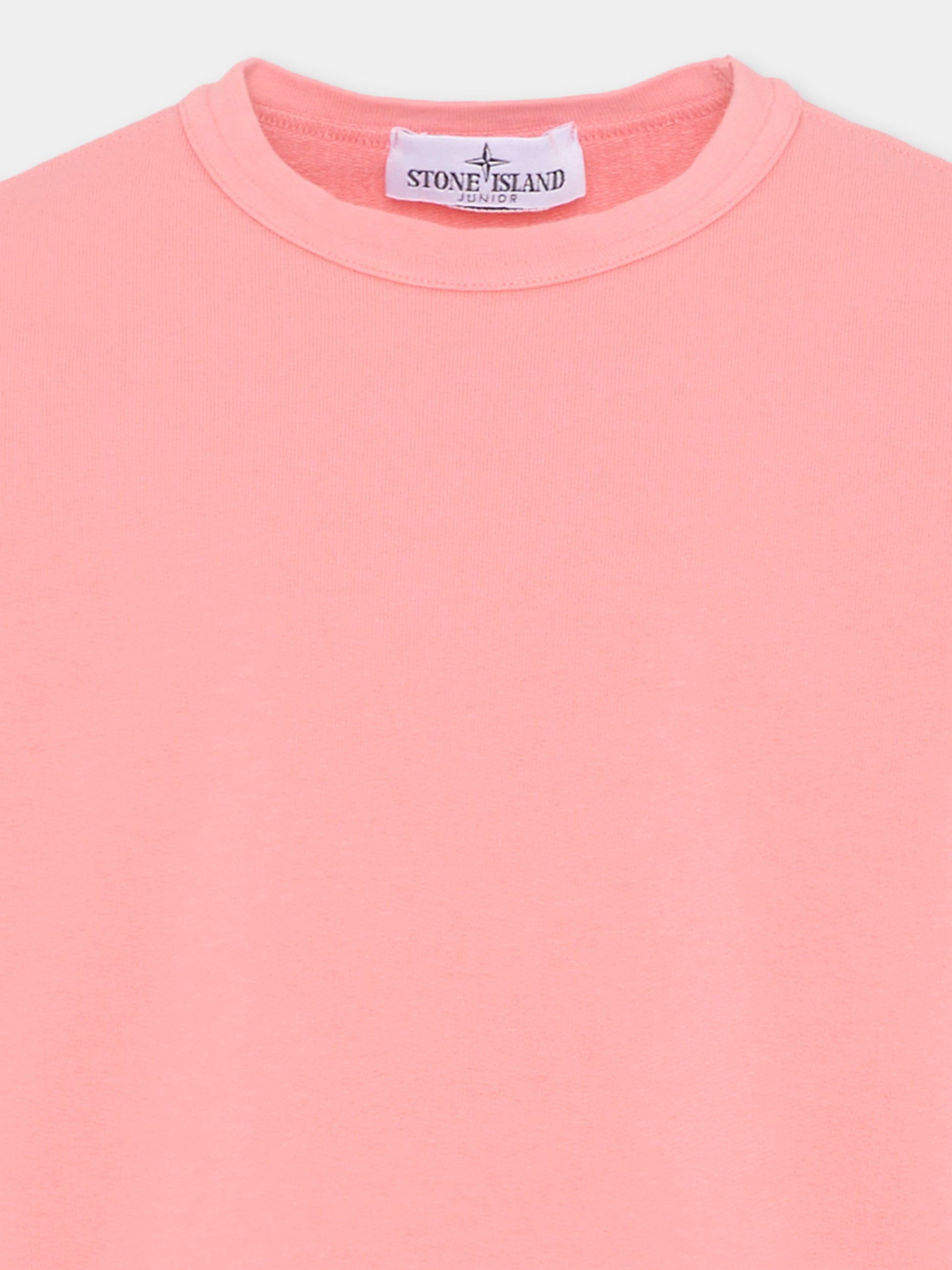 Felpa rosa per bambino con bussola,Stone Island Junior,L1S16 6100005 S0040 - V008D