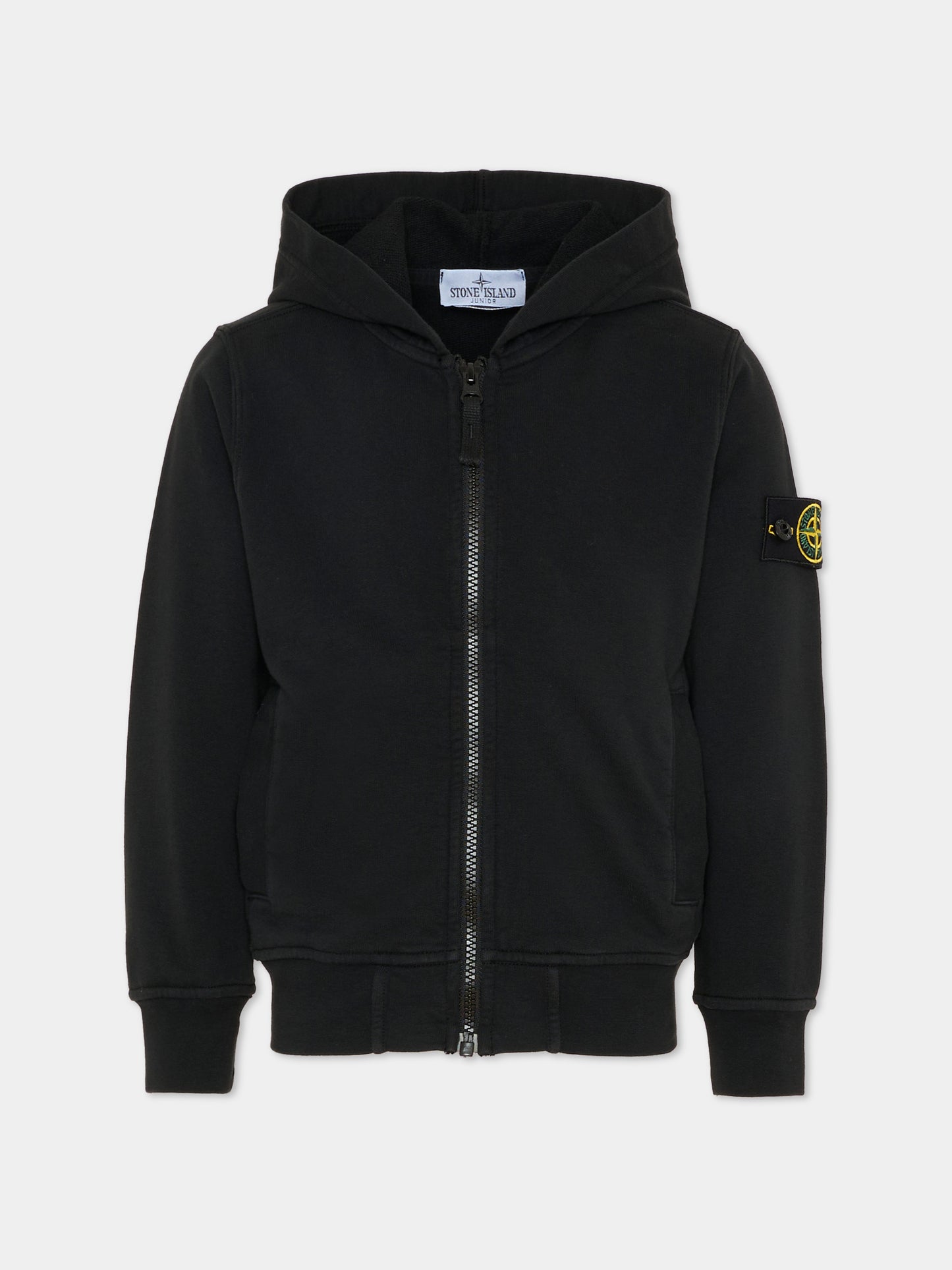 Felpa nera per bambini con bussola,Stone Island Junior,L1S16 6100004 S0040 - V0029