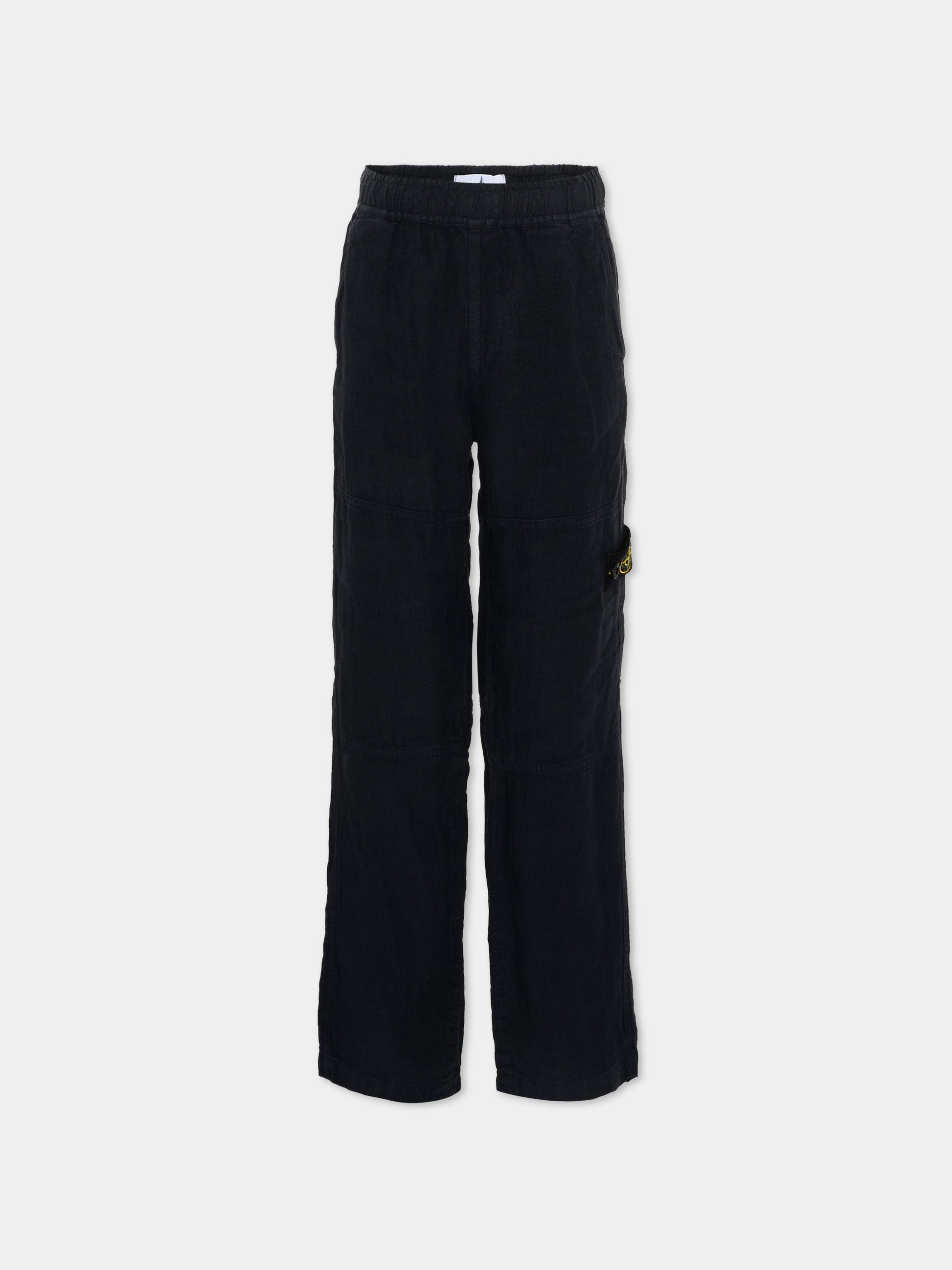 Pantaloni blu per bambini con compass patch,Stone Island Junior,L1S16 3100001 S0145 - V0020