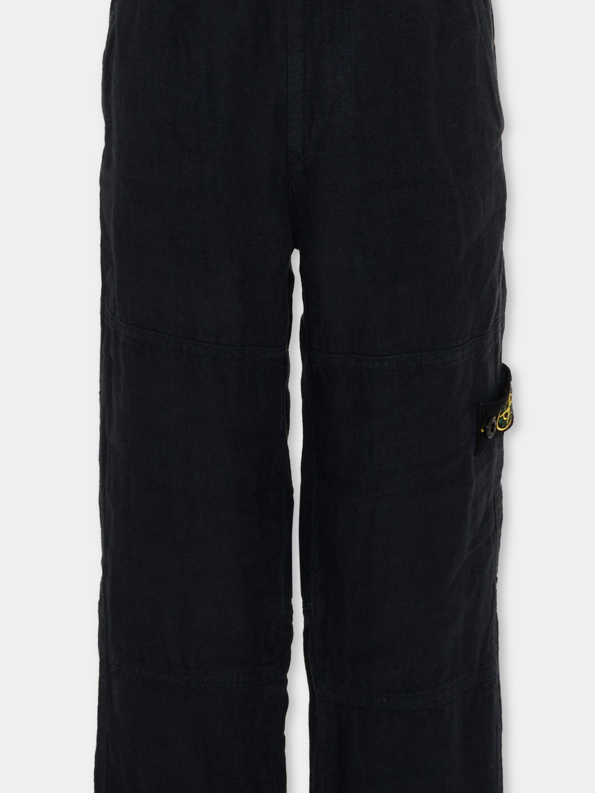 Pantaloni blu per bambini con compass patch,Stone Island Junior,L1S16 3100001 S0145 - V0020