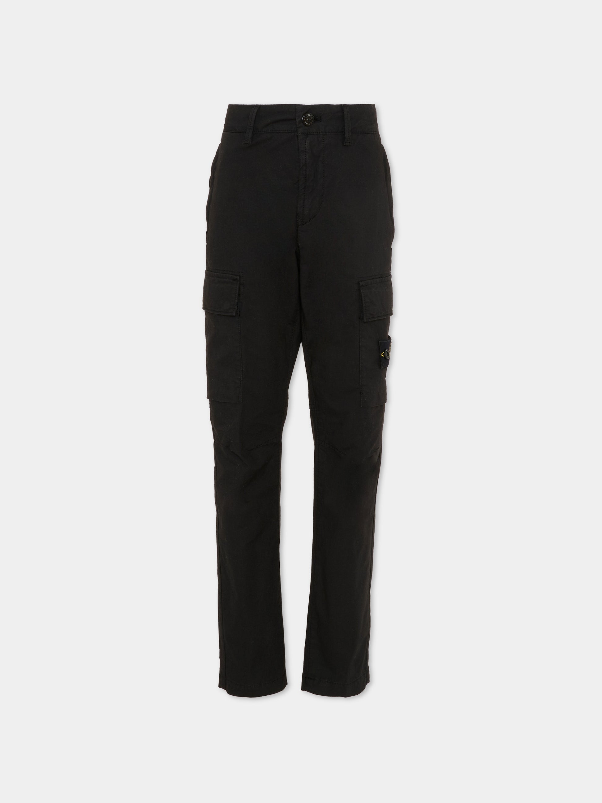 Pantaloni neri per bambino con bussola,Stone Island Junior,L1S16 3100004 S0001 - V0029