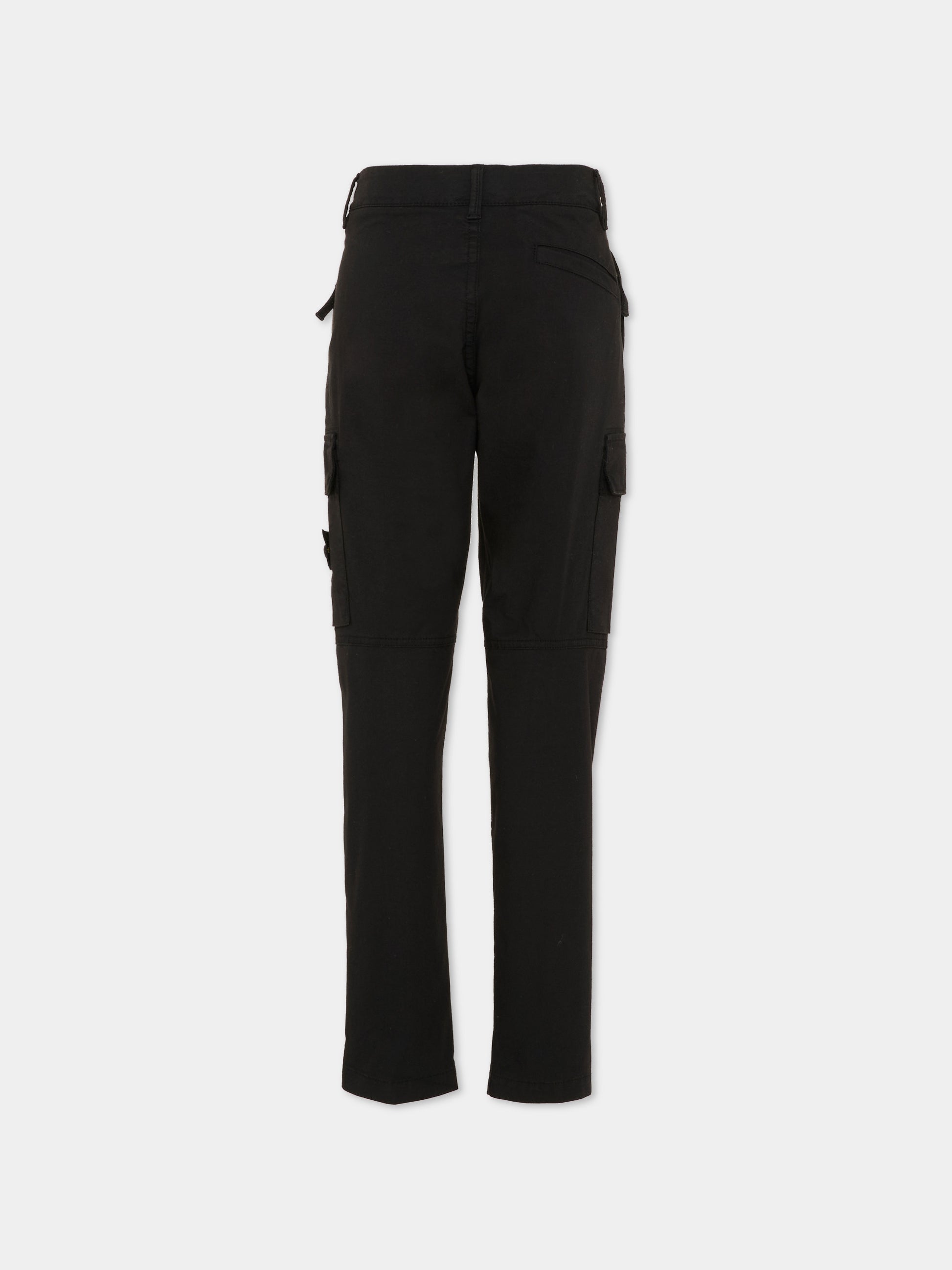 Pantaloni neri per bambino con bussola,Stone Island Junior,L1S16 3100004 S0001 - V0029