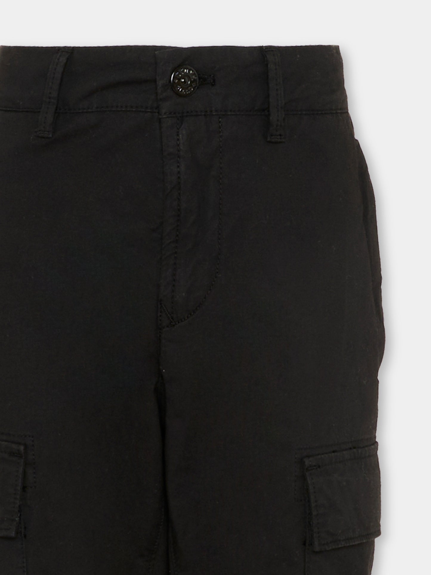 Pantaloni neri per bambino con bussola,Stone Island Junior,L1S16 3100004 S0001 - V0029