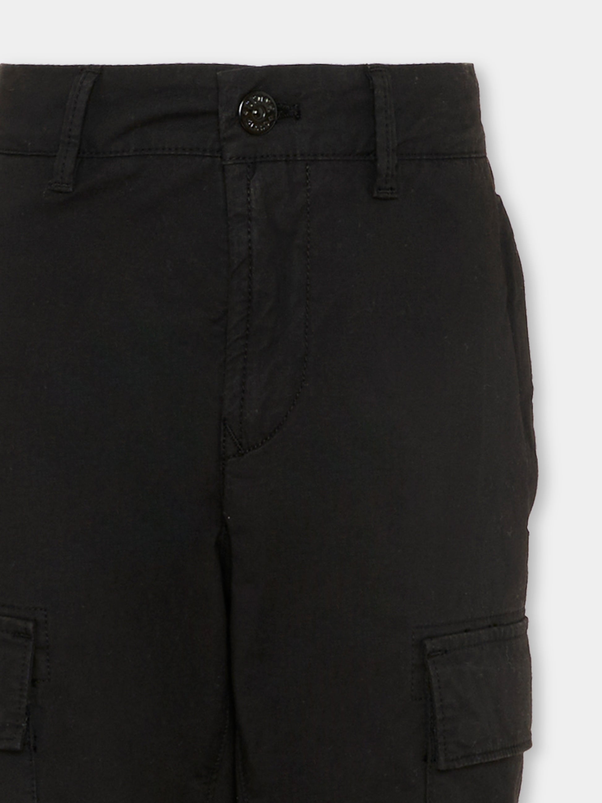 Pantaloni neri per bambino con bussola,Stone Island Junior,L1S16 3100004 S0001 - V0029