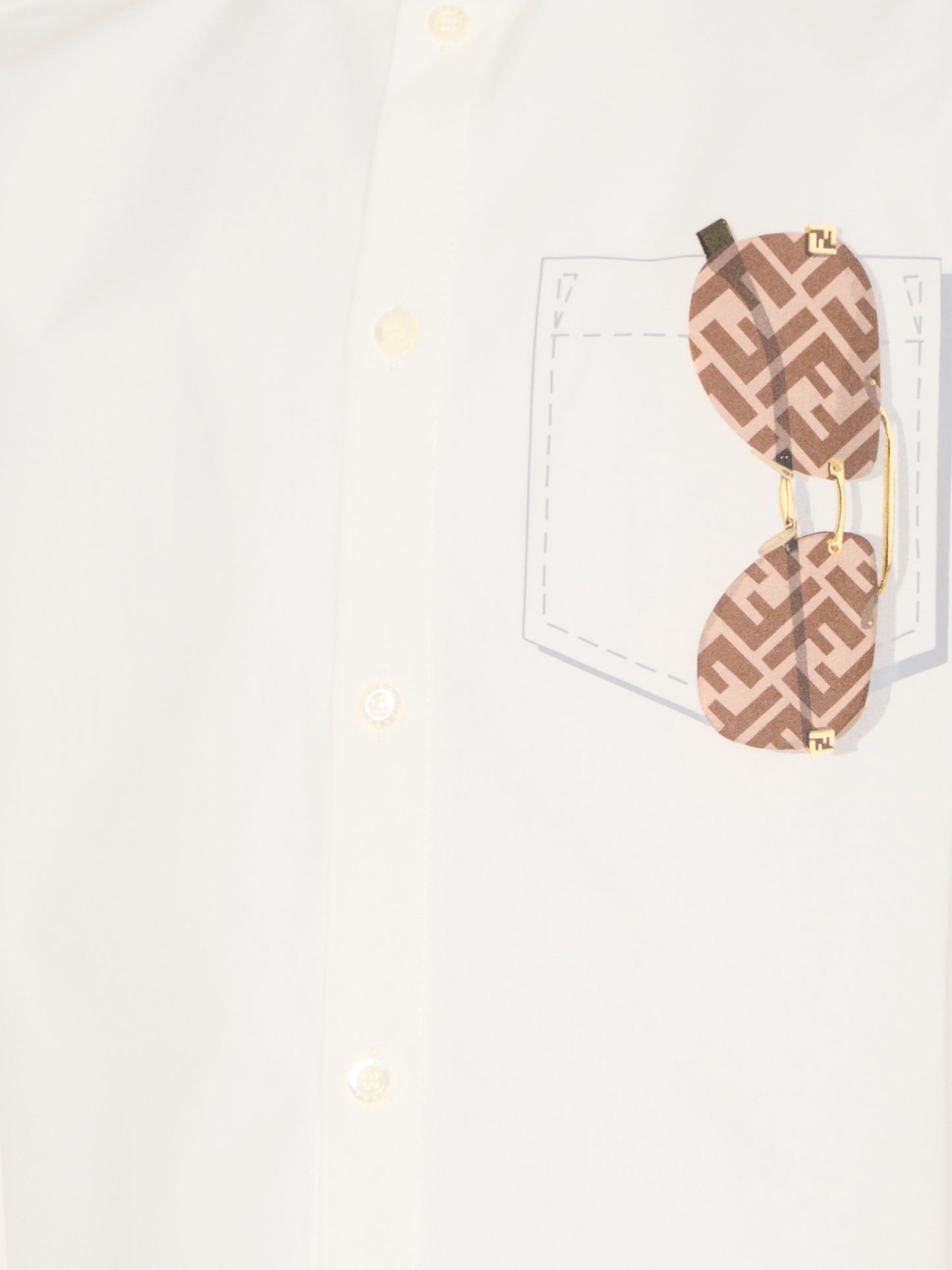 Camicia avorio per bambino con occhiali da sole FF,Fendi Kids,JMC203 AEXZ F0TU9