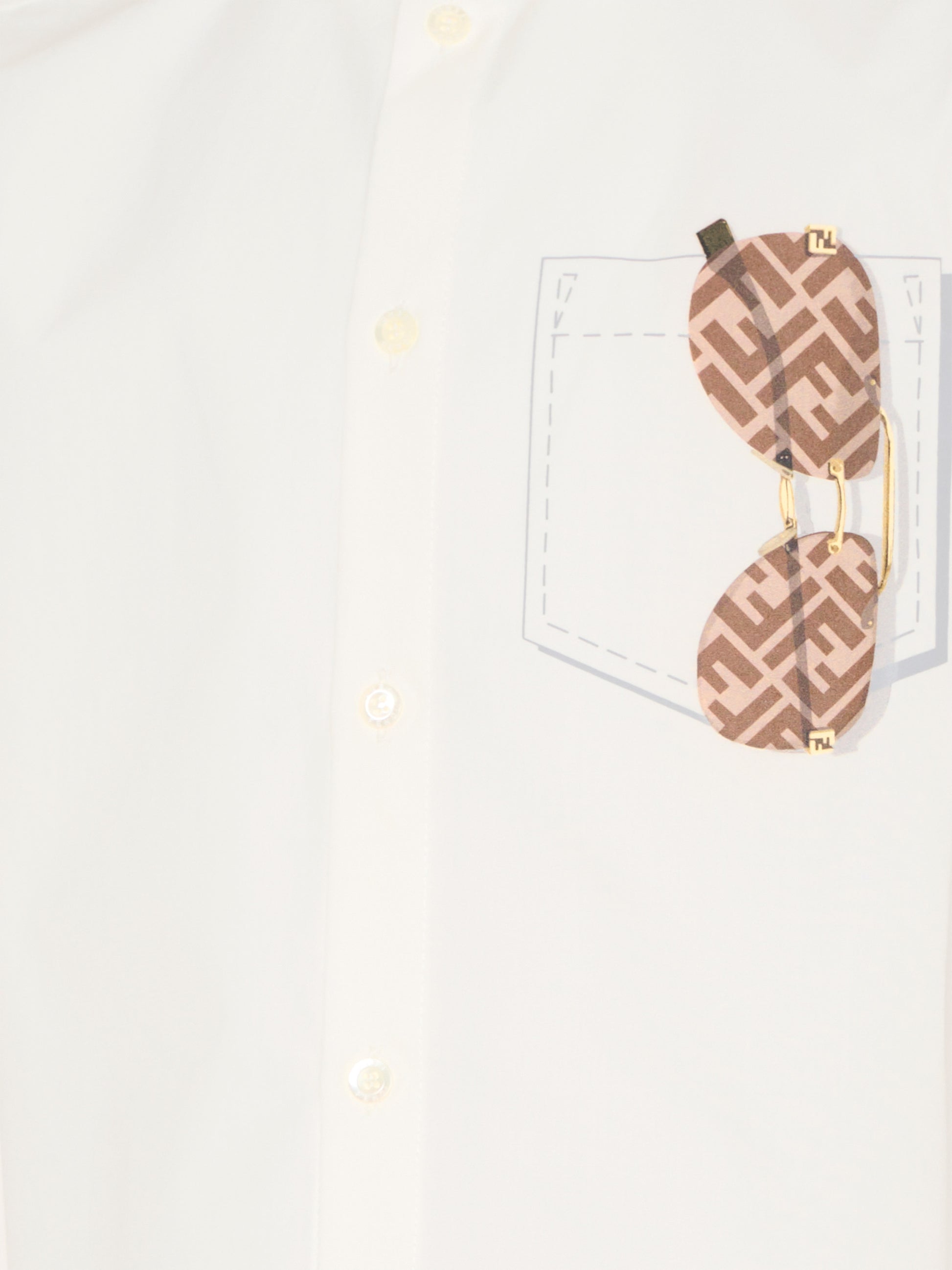 Camicia avorio per bambino con occhiali da sole FF,Fendi Kids,JMC203 AEXZ F0TU9