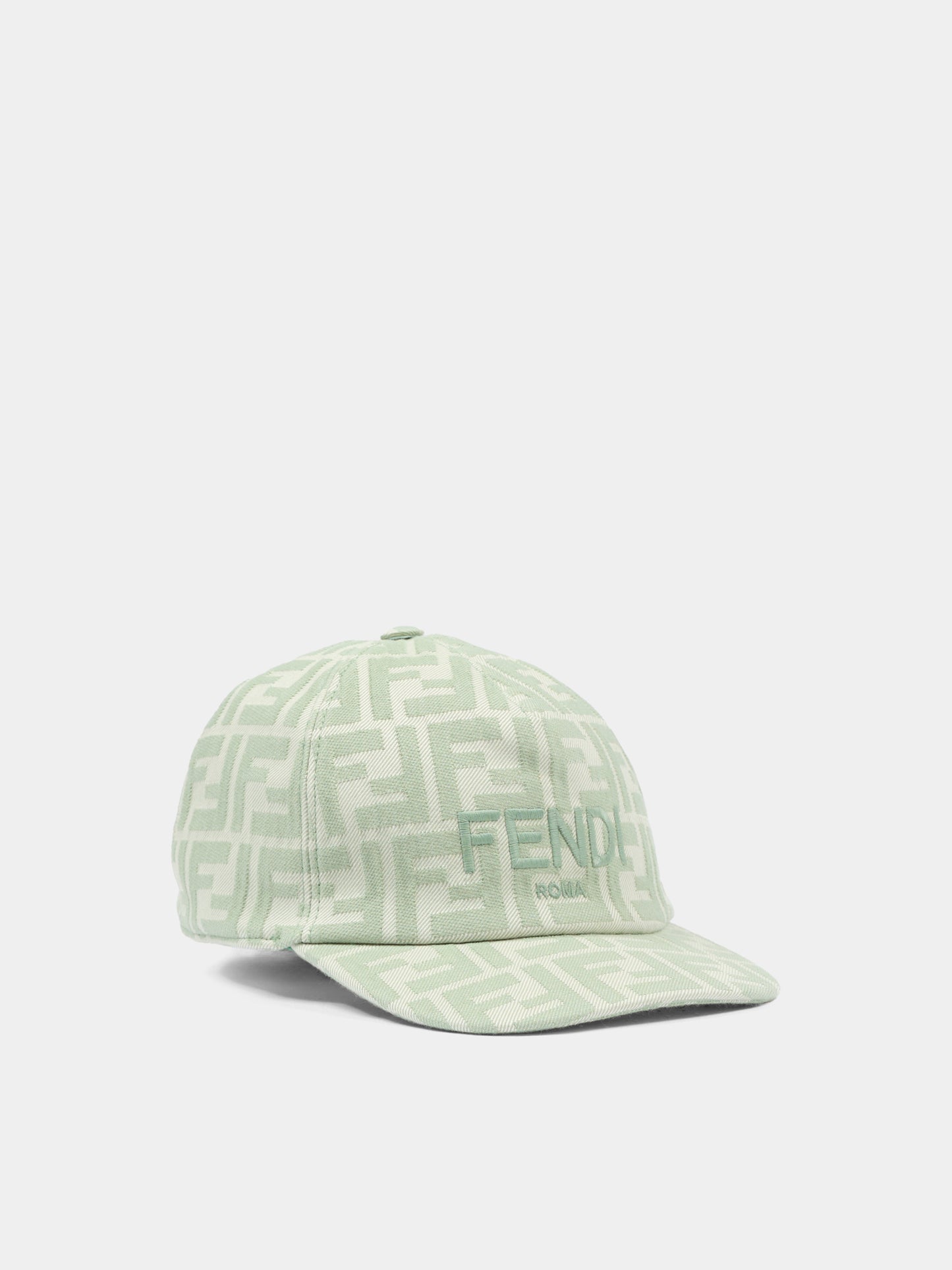 Cappello verde per bambino con FF,Fendi Kids,JFP082 AWF6 F0QG2