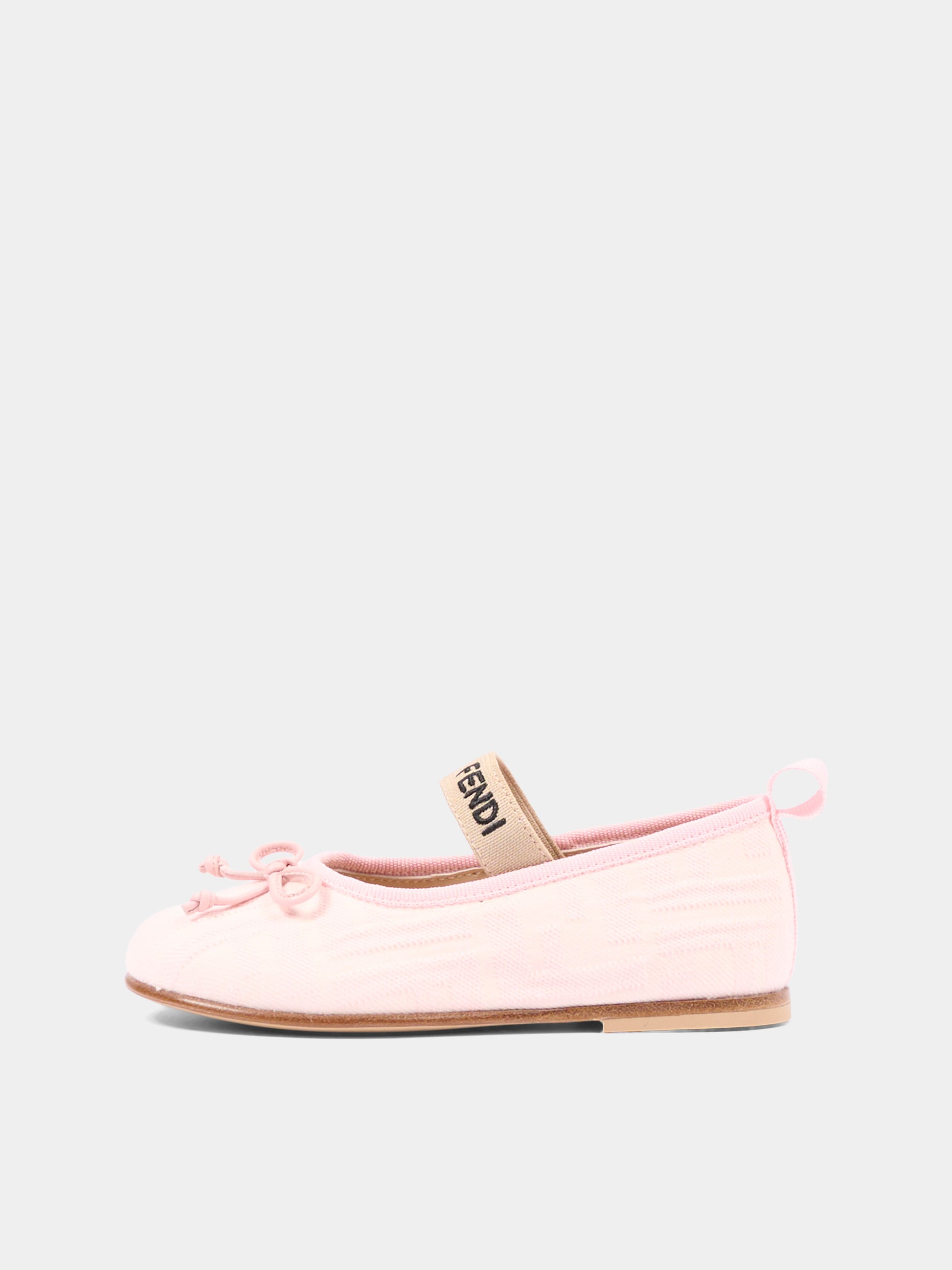 Ballerine rosa per bambina con logo,Fendi Kids,JFR377 AQ75 F1V9K