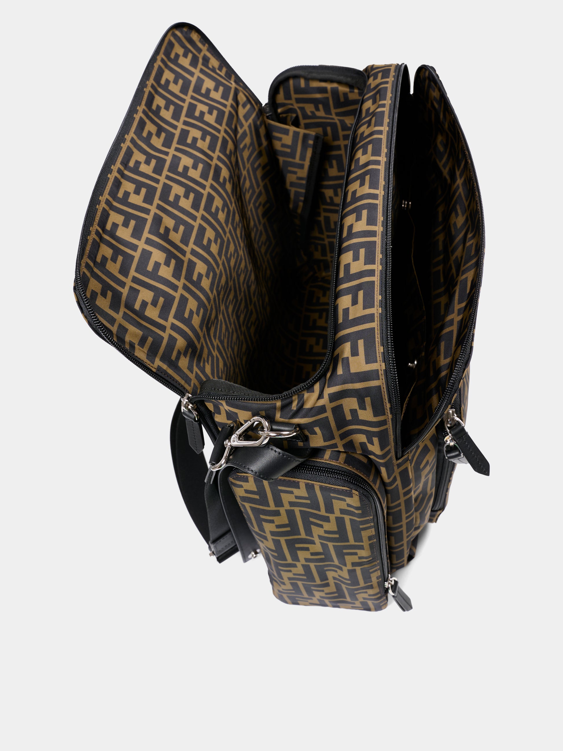 Borsa mamma marrone per neonati con FF,Fendi Kids,7VB013 ARDI F14TW