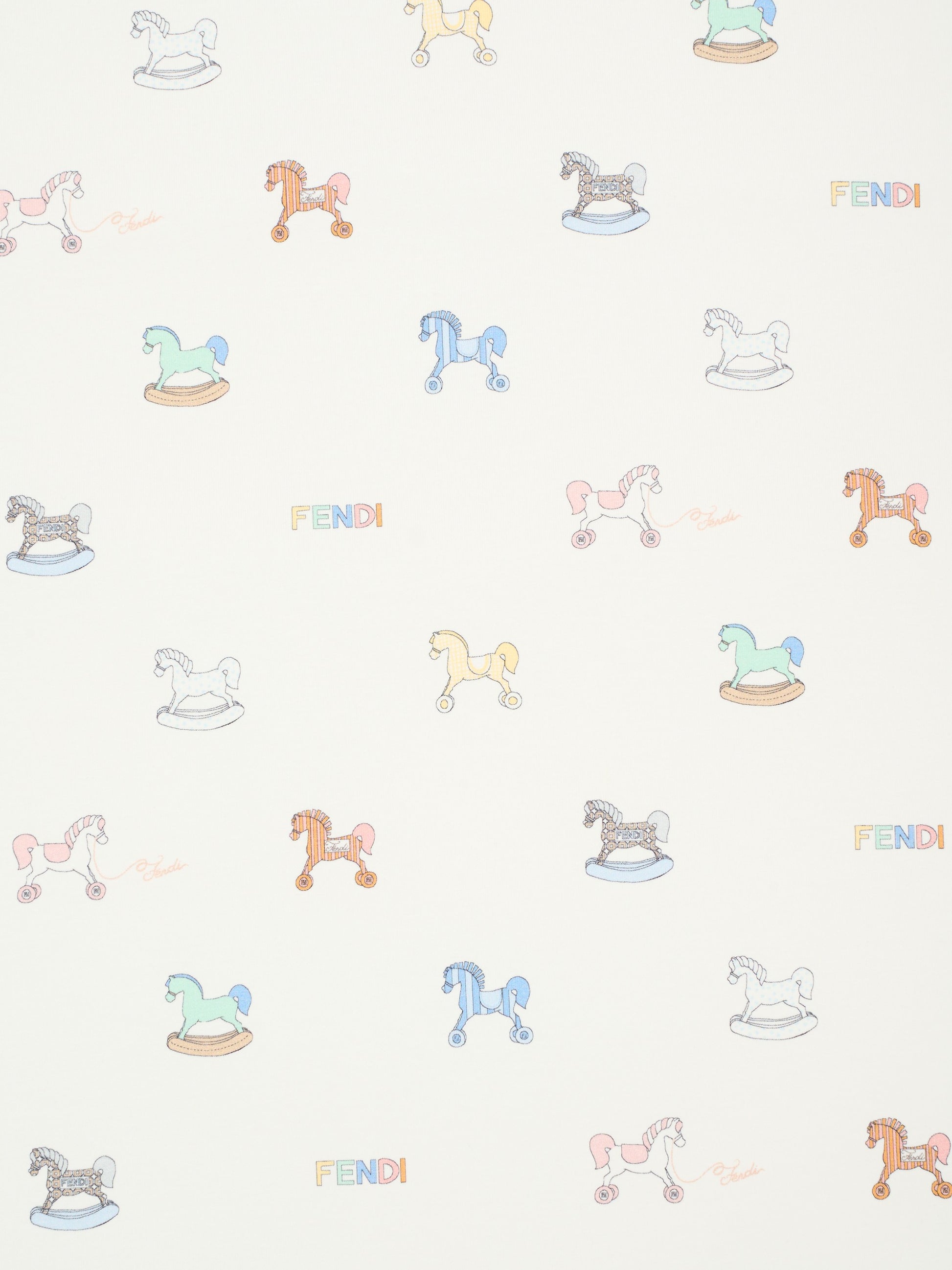 Coperta avorio per neonati con cavallo a dondolo,Fendi Kids,BUJ334 AVW8 F0ZA0
