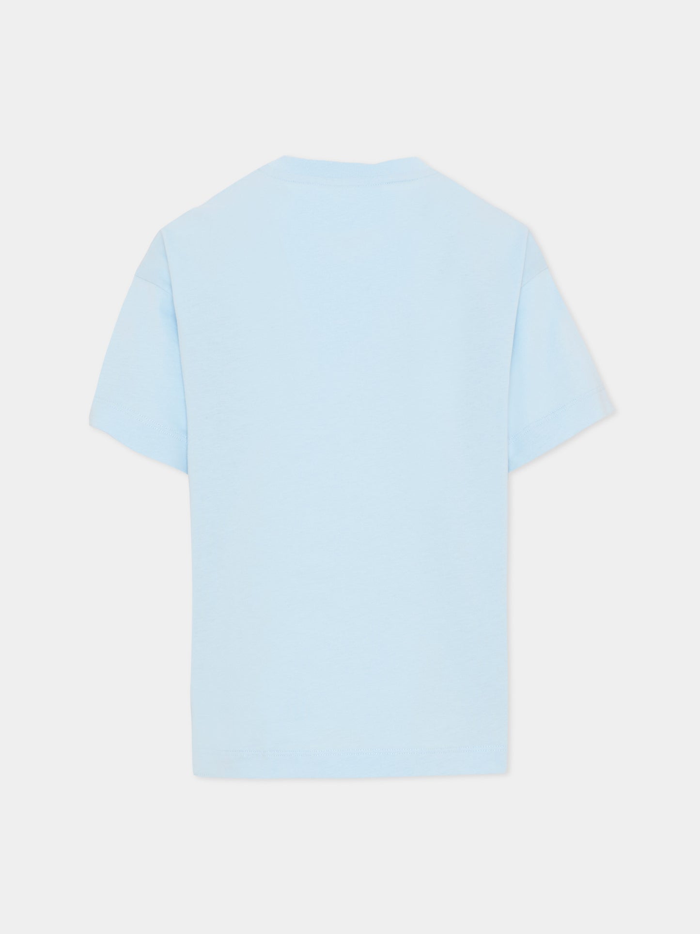 T-shirt celeste per bambino con logo,Fendi Kids,JUI201 7AJ F0EX7