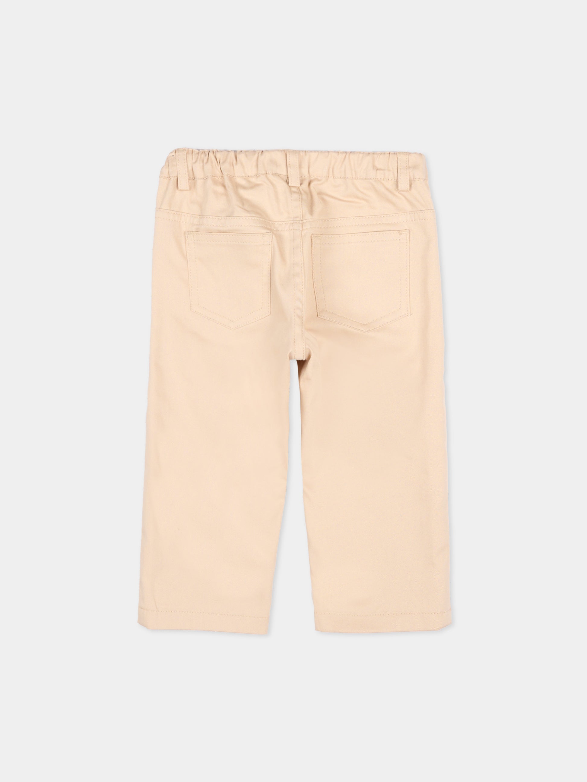 Pantaloni beige per neonato con logo,Fendi Kids,BMF264 AS5Y F1P2N