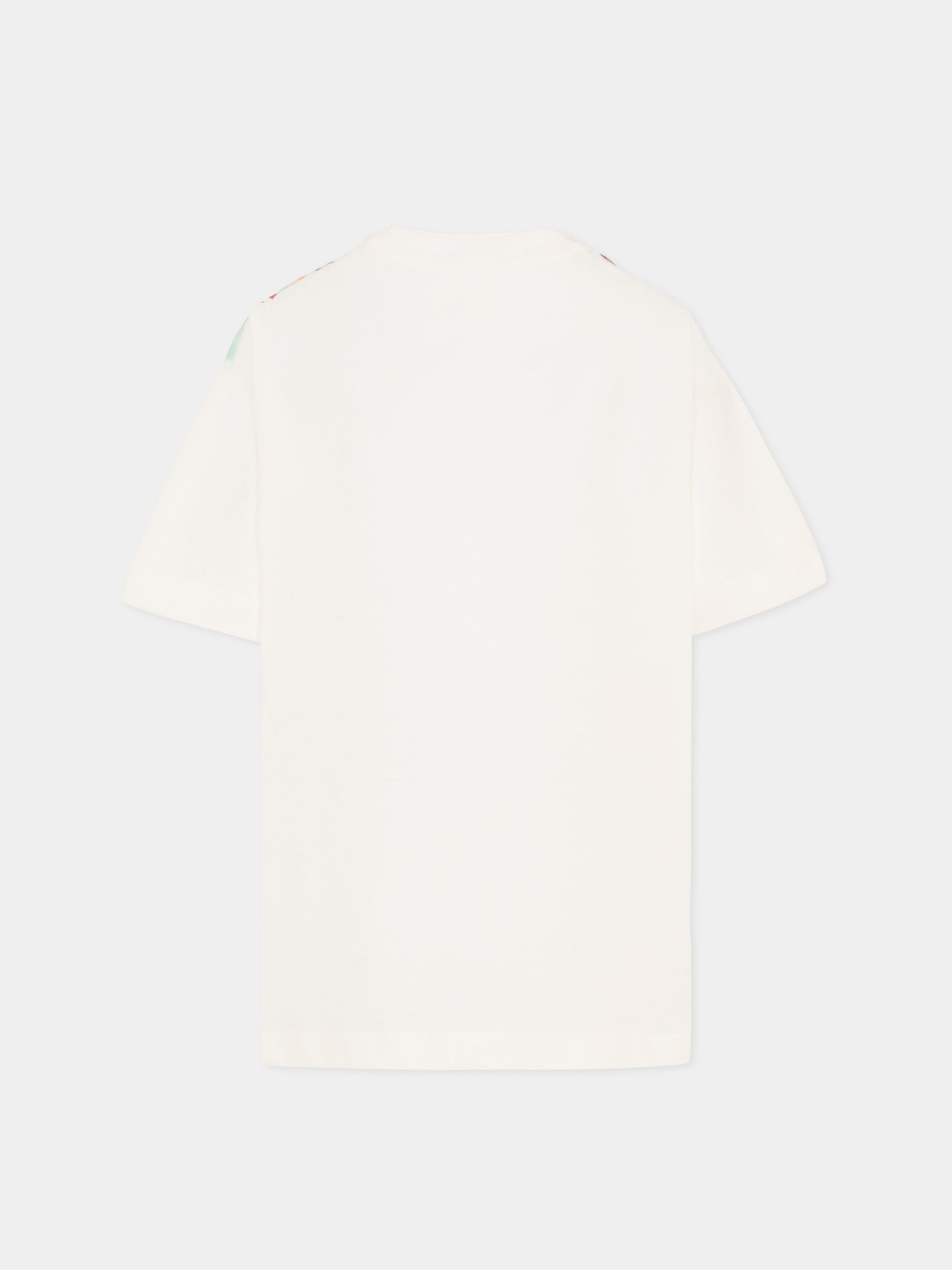 T-shirt avorio per bambino con stampa equestre,Fendi Kids,JMI497 AVVY F0T9H