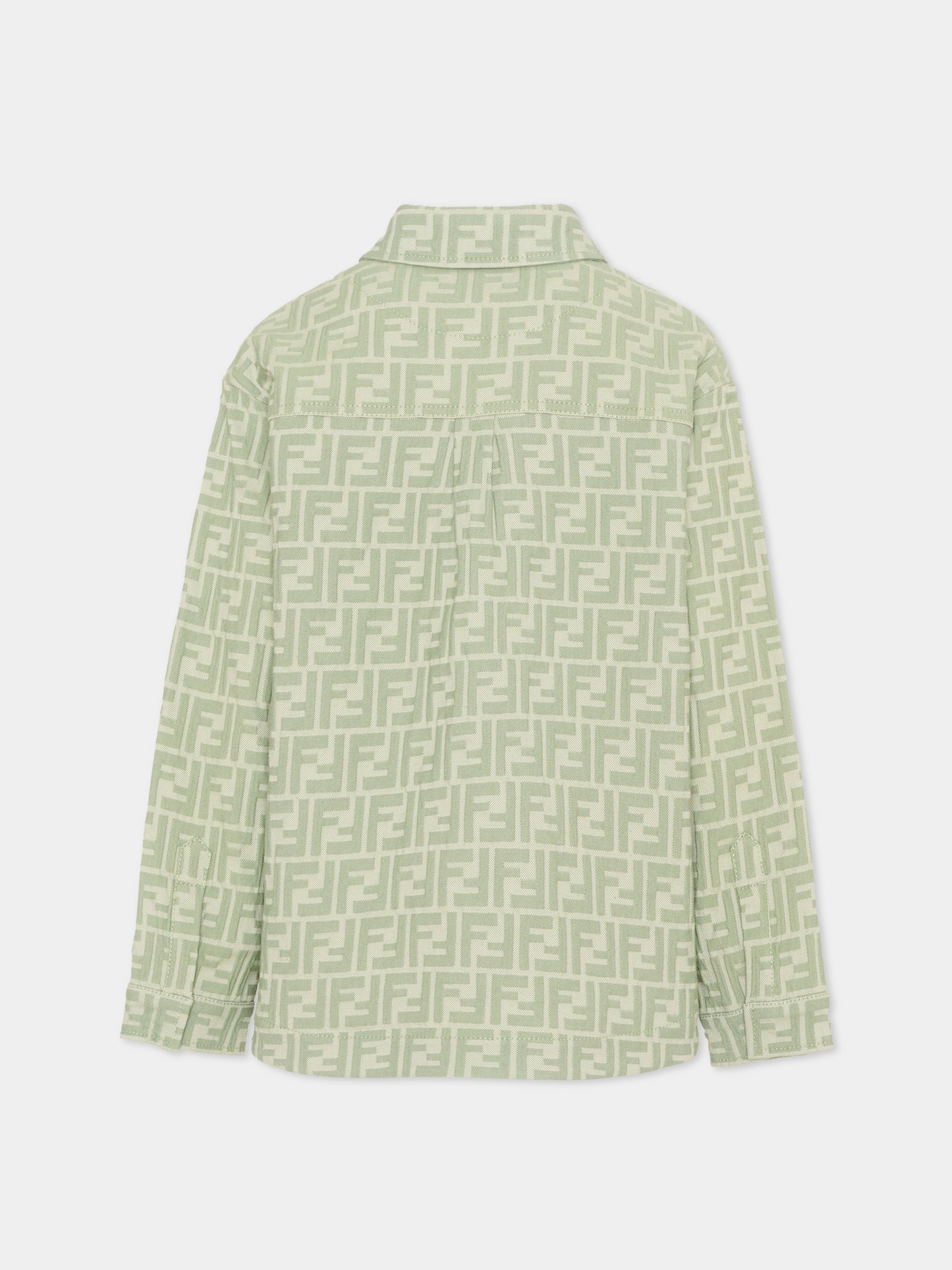 Giacca verde per bambino con monogram FF,Fendi Kids,JUA272 AVW1 F1DS6