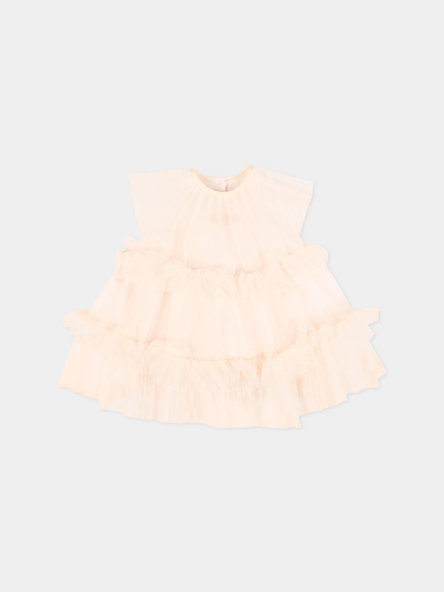 Abito rosa in tulle per neonata,Fendi Kids,BFB600 AEXX F0MXV
