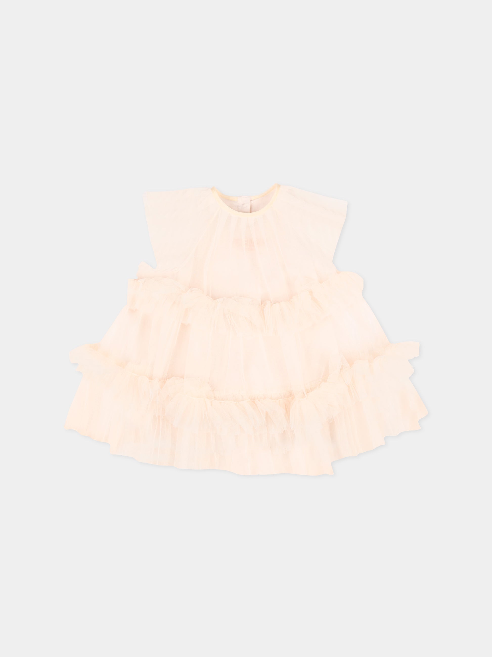 Abito rosa in tulle per neonata,Fendi Kids,BFB600 AEXX F0MXV