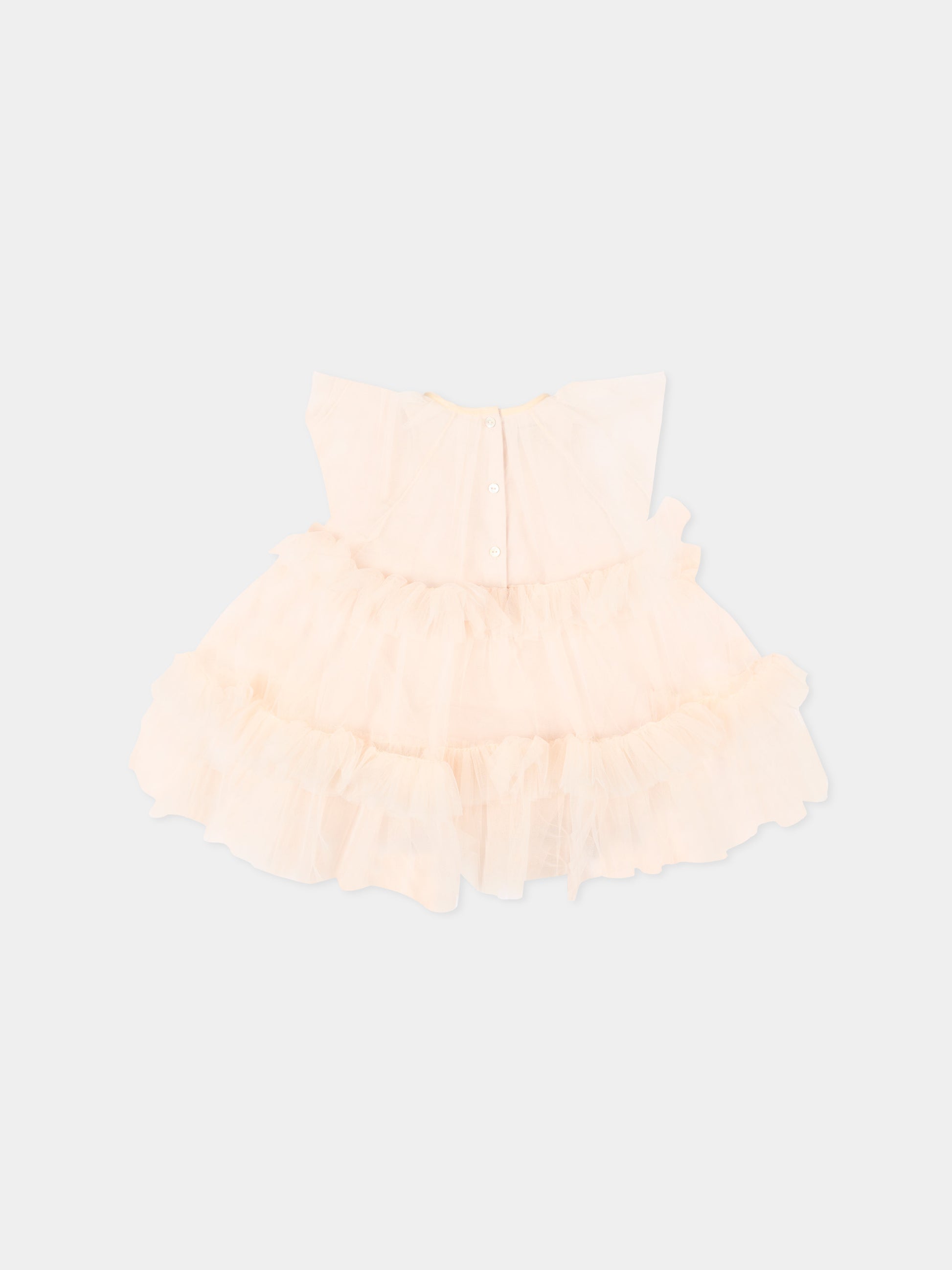 Abito rosa in tulle per neonata,Fendi Kids,BFB600 AEXX F0MXV
