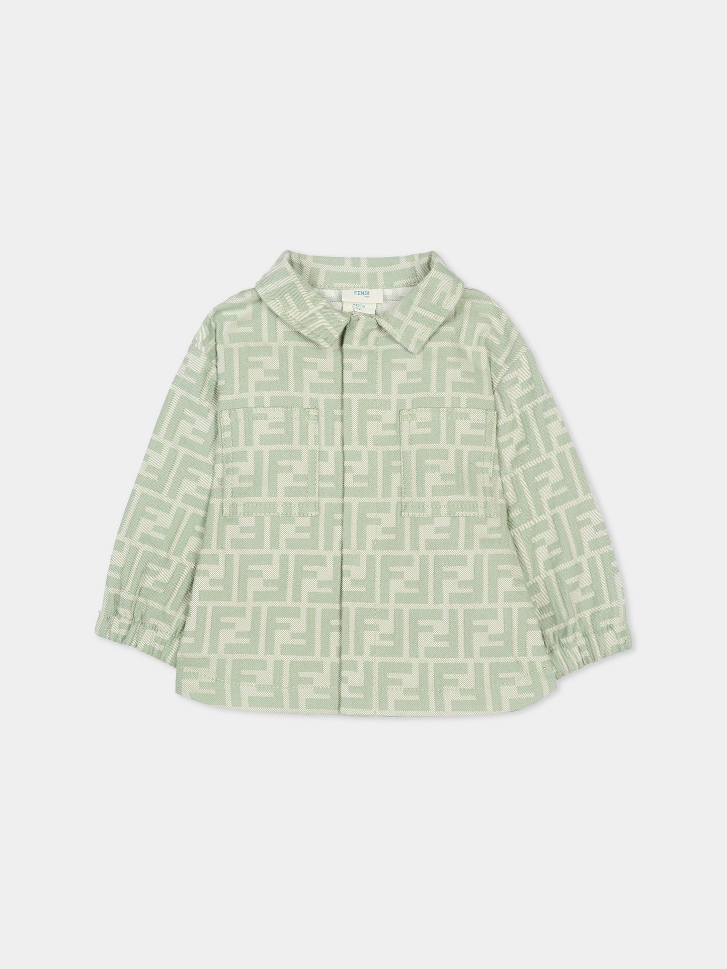 Giacca verde per neonato monogram FF,Fendi Kids,BMA146 AVW1 F1DS6