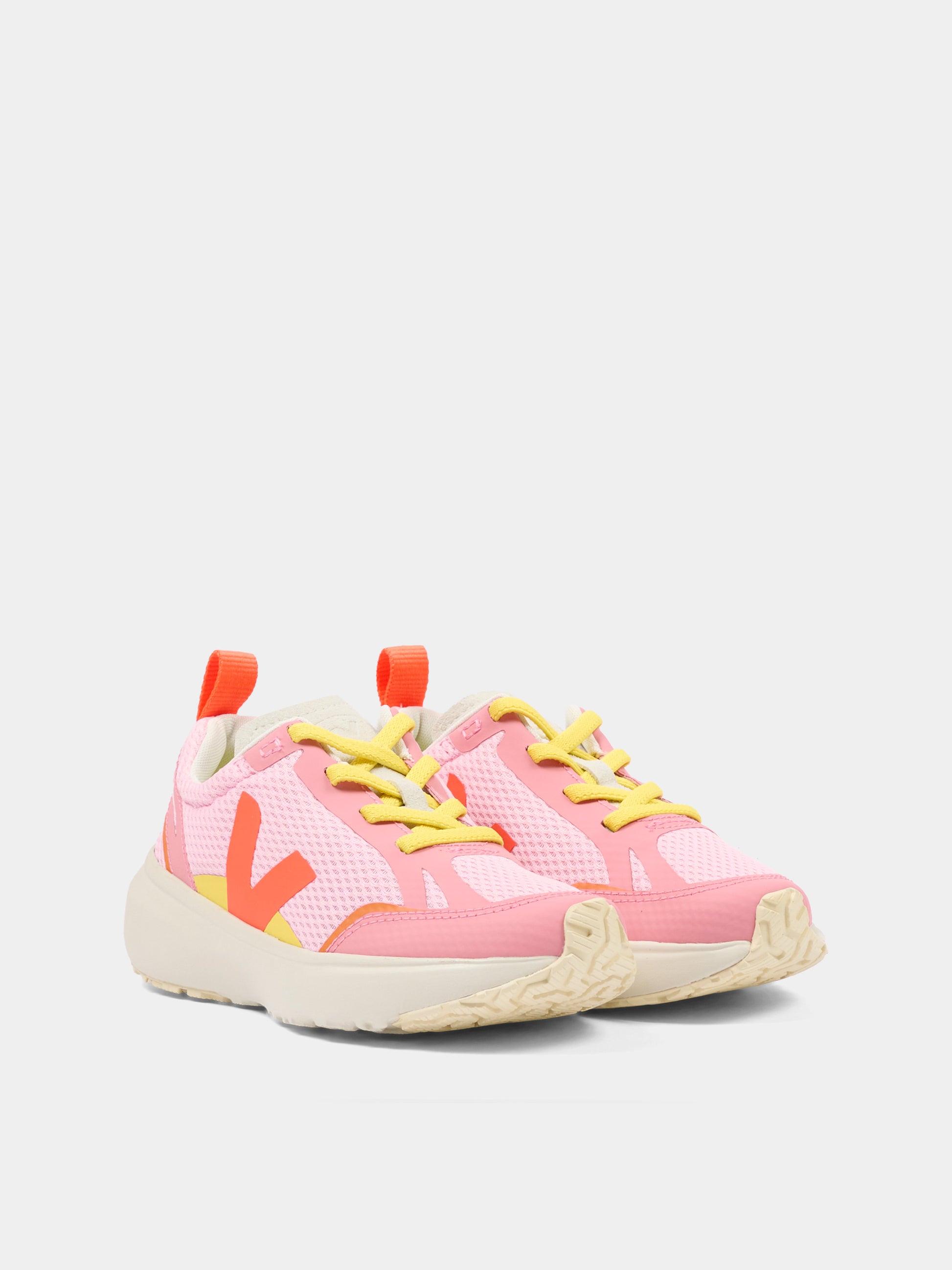 Sneakers rosa per bambina con logo,Veja,YL1821526C