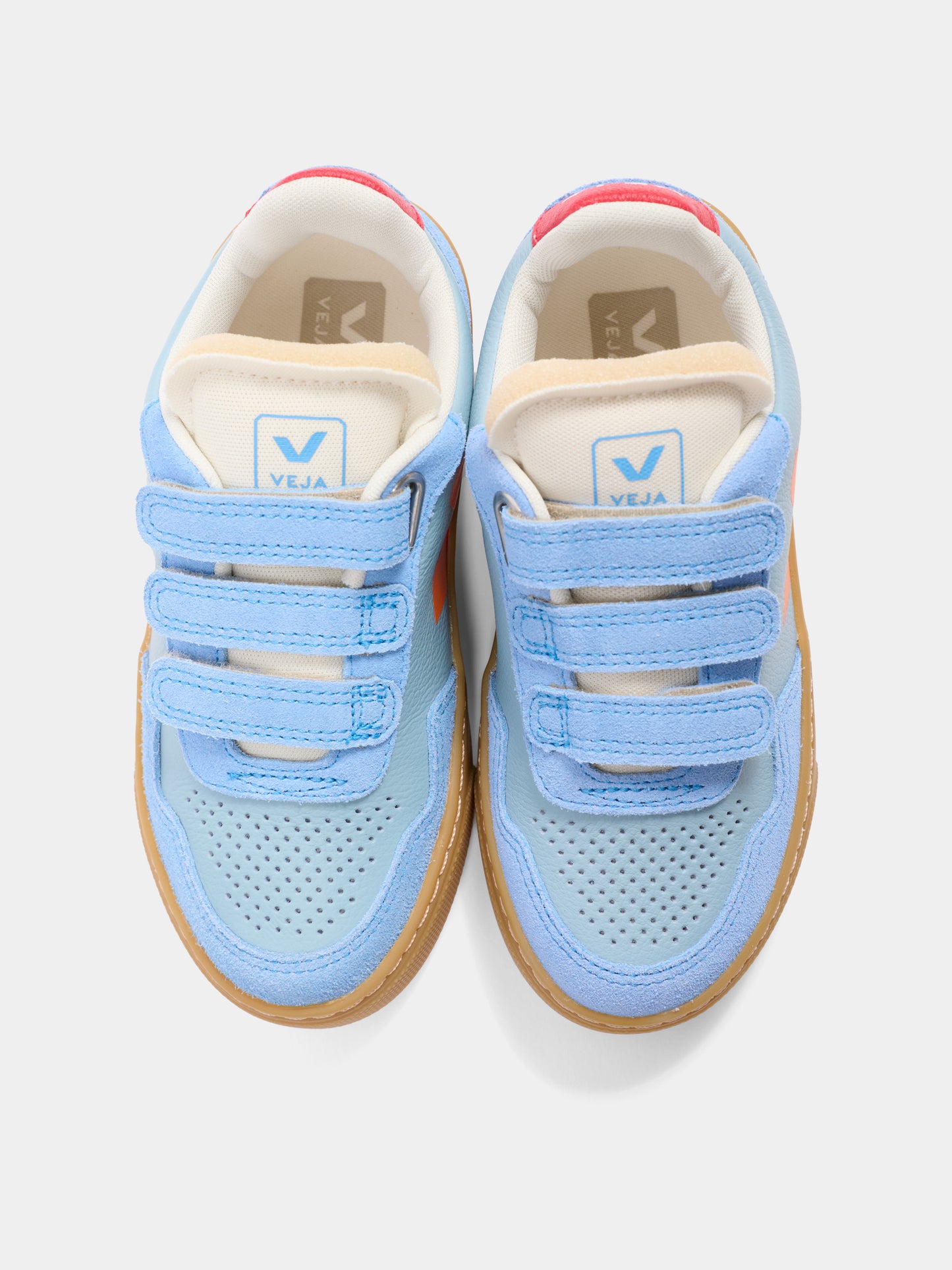 Sneakers V-90 celesti per bambino con logo,Veja,SX2021513C