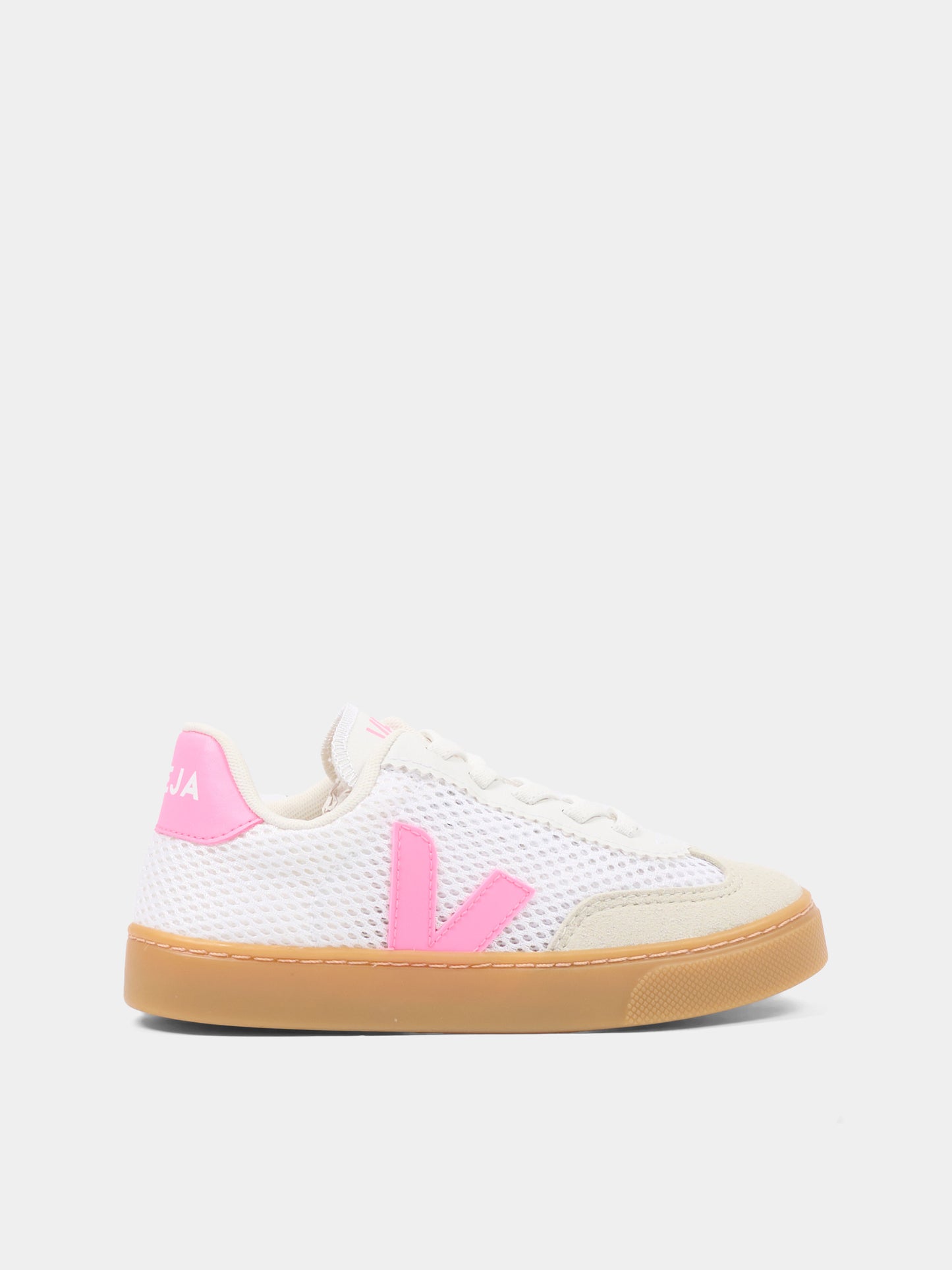 Sneakers basse bianche per bambina con logo,Veja,SY2221523C
