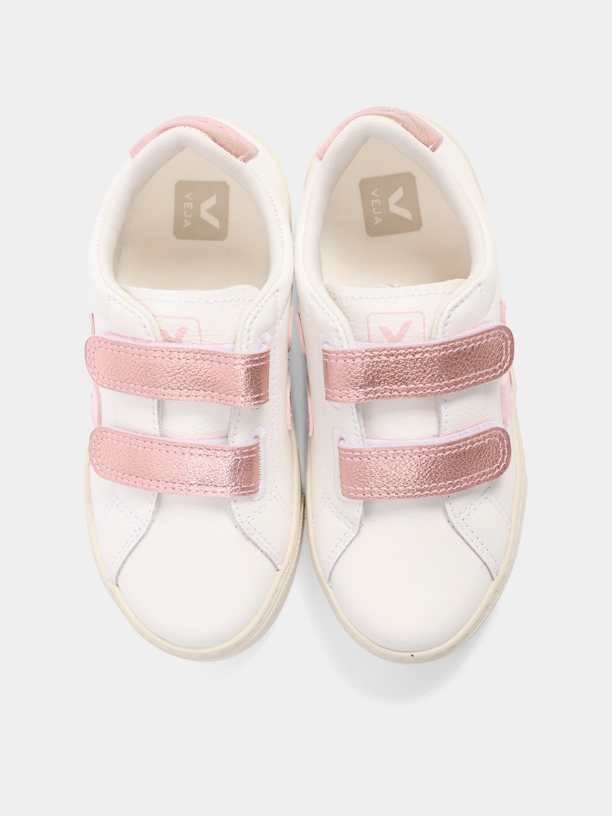 Sneakers basse bianche per bambina con logo,Veja,SV0520604C