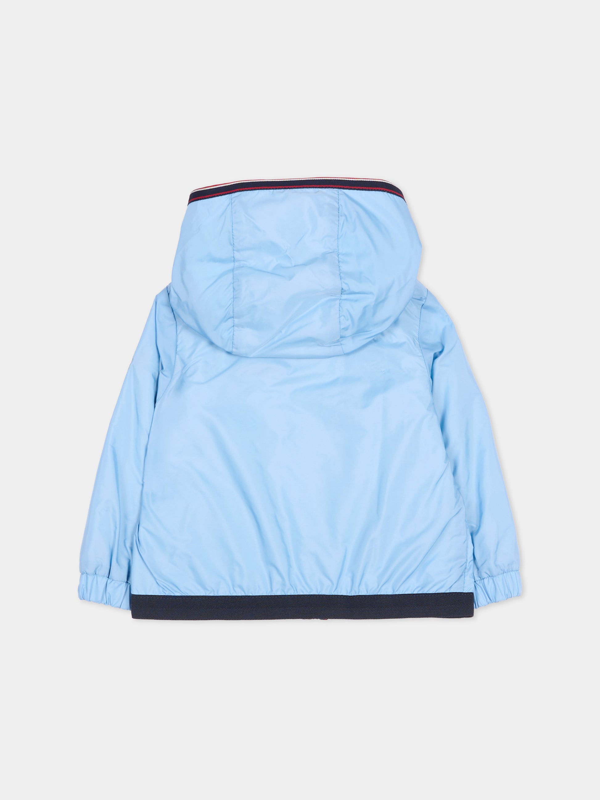 Giacca a vento azzurra per neonato con logo,Moncler Kids,L1951 1A00022 53A5E 713