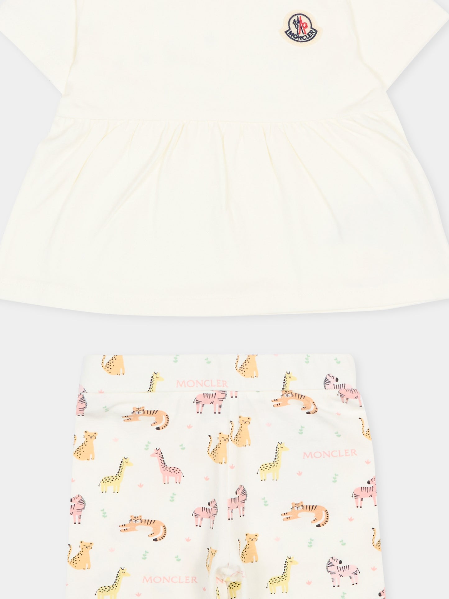 Completo multicolor per neonata con animali,Moncler Kids,L1951 8M00007 89BB5 F00