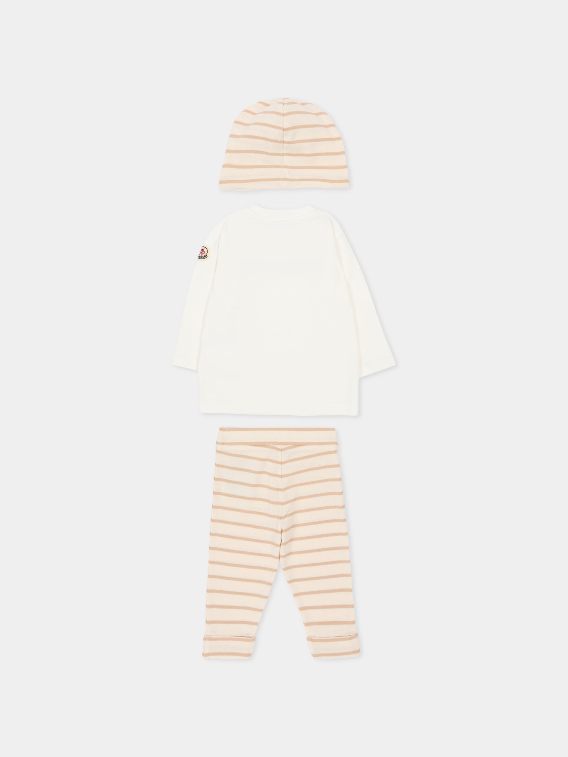 Completo nascita multicolor per neonati con logo beige,Moncler Kids,L1951 8P00001 89BA2 F20