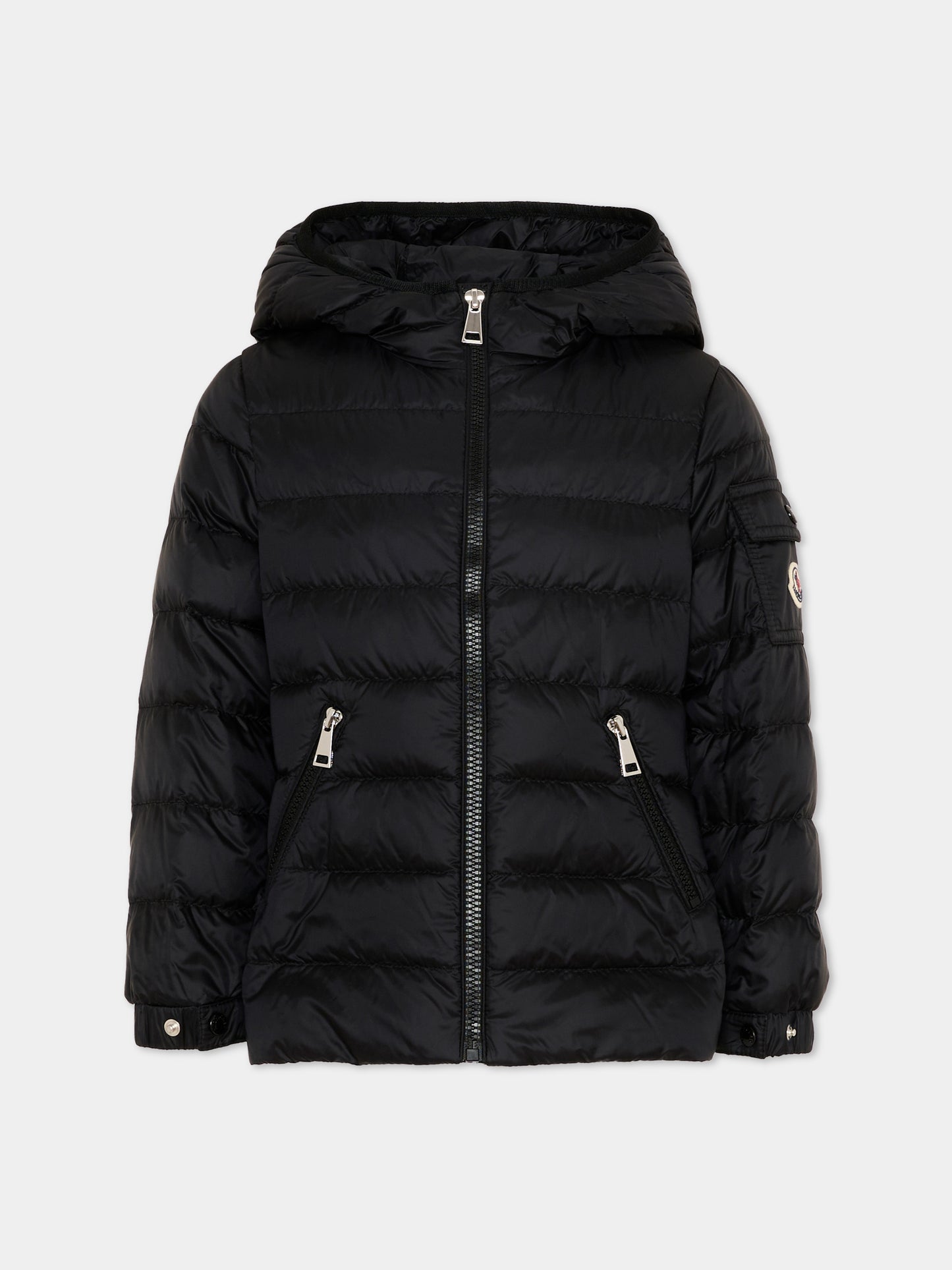 Piumino Gles nero per bambina con logo,Moncler Kids,L1954 1A00031 597YF 999