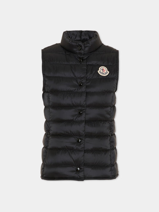 Gilet Liane nero per bambina con logo,Moncler Kids,L1954 1A00033 597YF 999