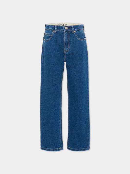 Jeans denim per bambino con logo,Moncler Kids,L1954 2A00001 598A1 790