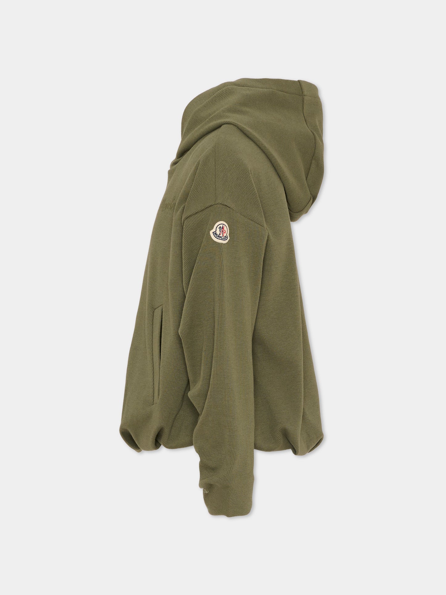 Felpa verde per bambina con logo,Moncler Kids,L1954 8G00006 89AHP 825