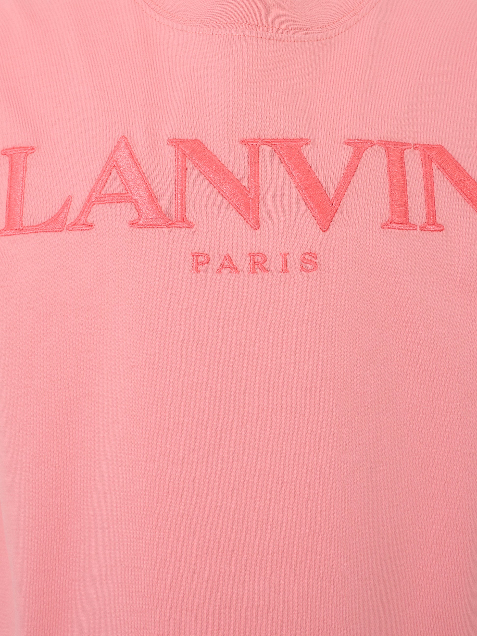 T-shirt rosa per bambina con logo,Lanvin Petite,N30215 49C