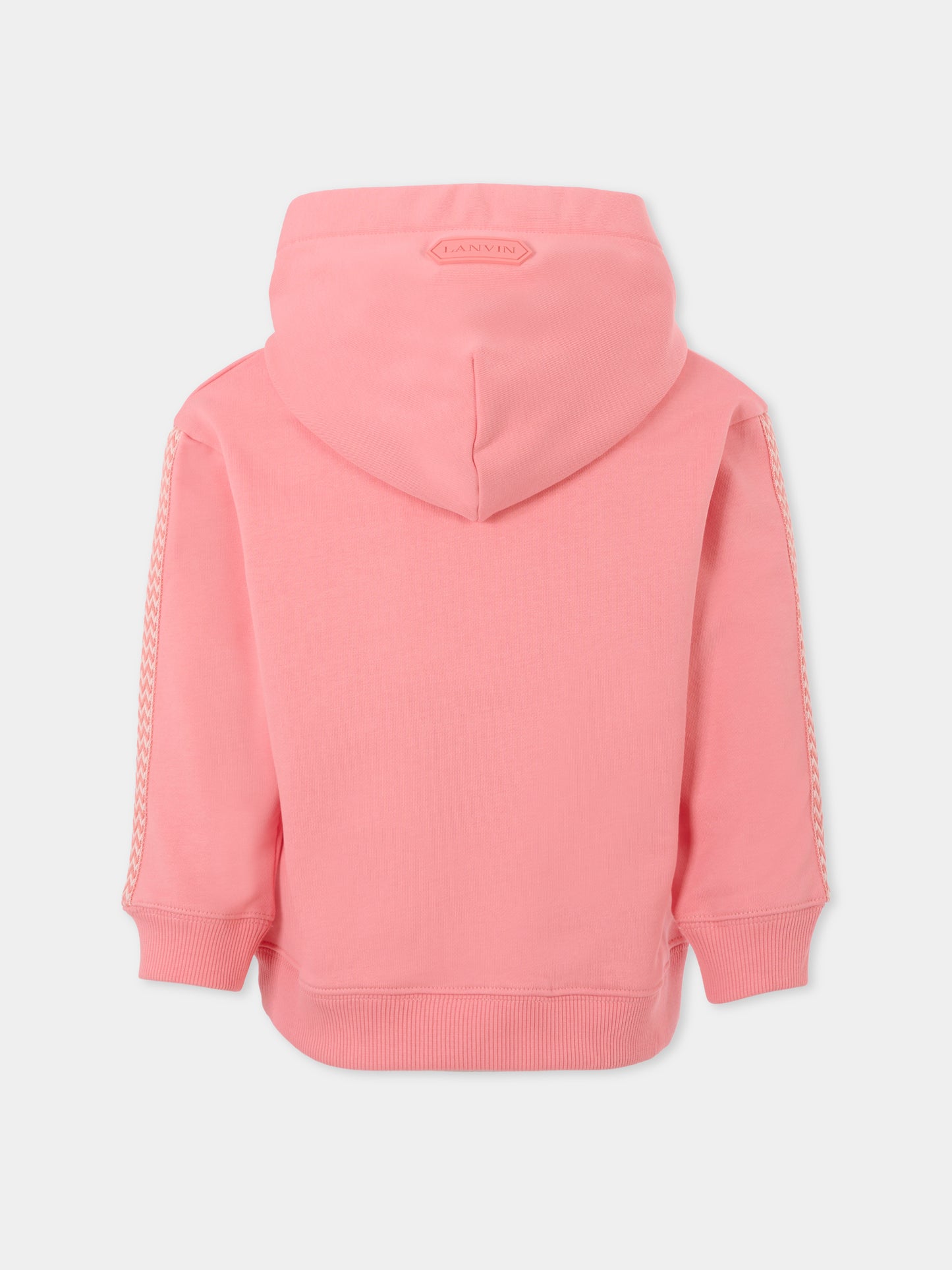Felpa rosa per bambina con logo,Lanvin Petite,N30224 49C
