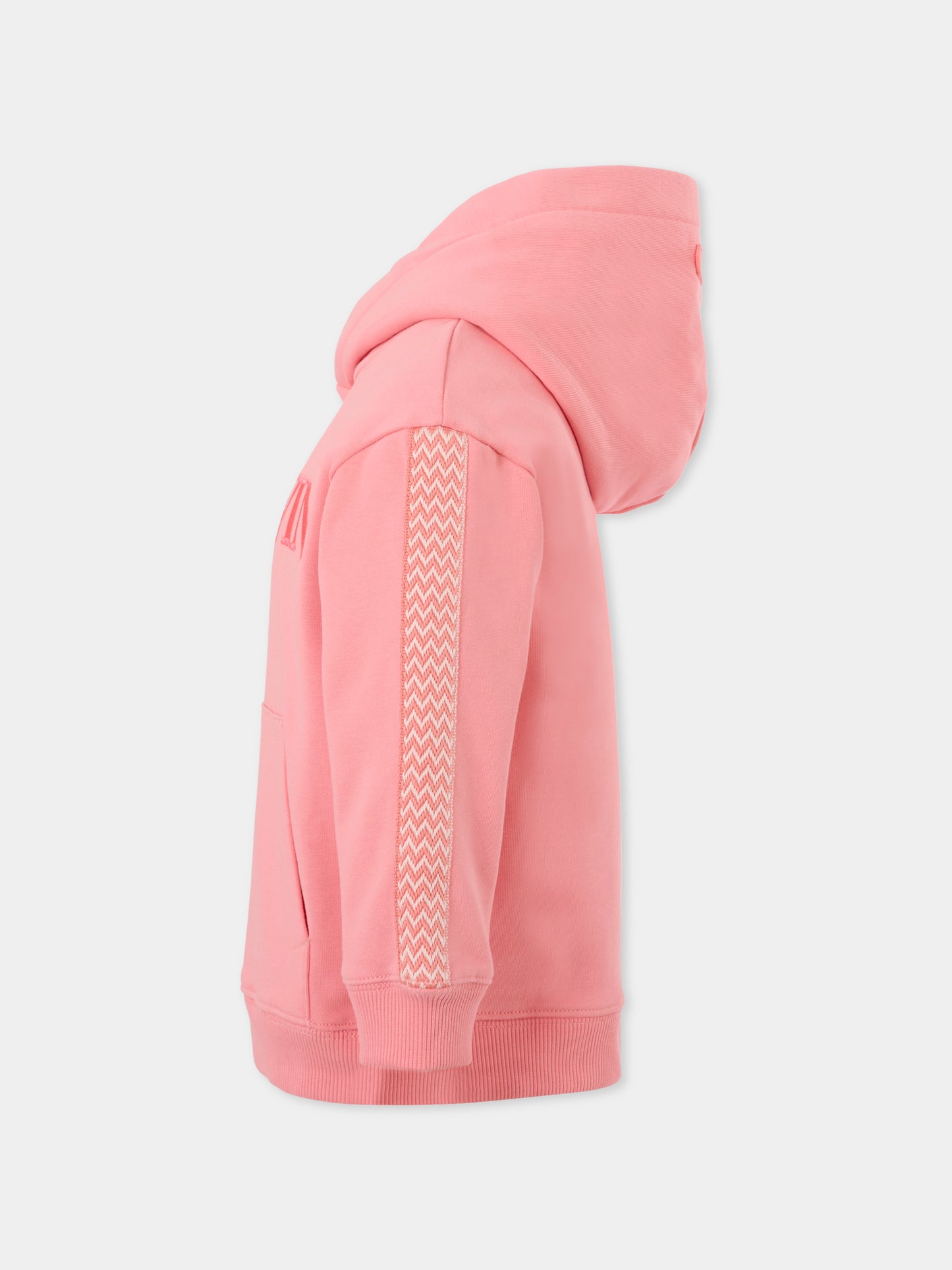 Felpa rosa per bambina con logo,Lanvin Petite,N30224 49C