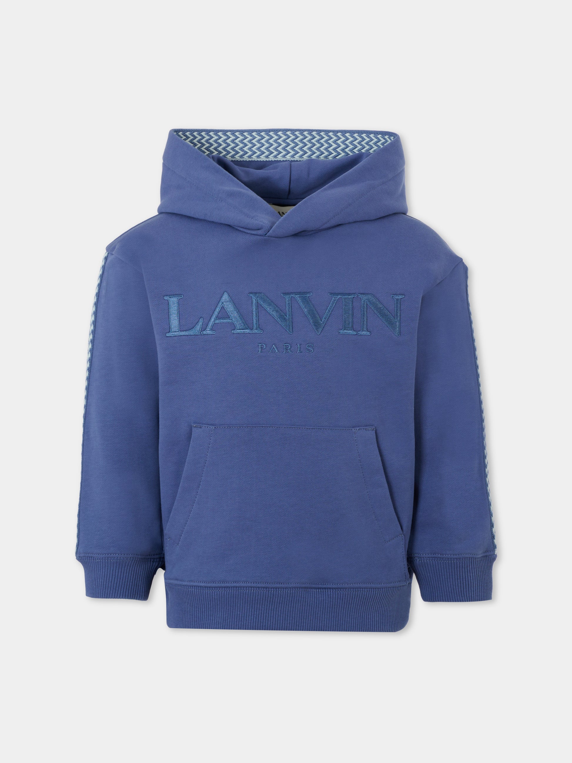 Felpa blu per bambino con logo,Lanvin Petite,N30224 80W