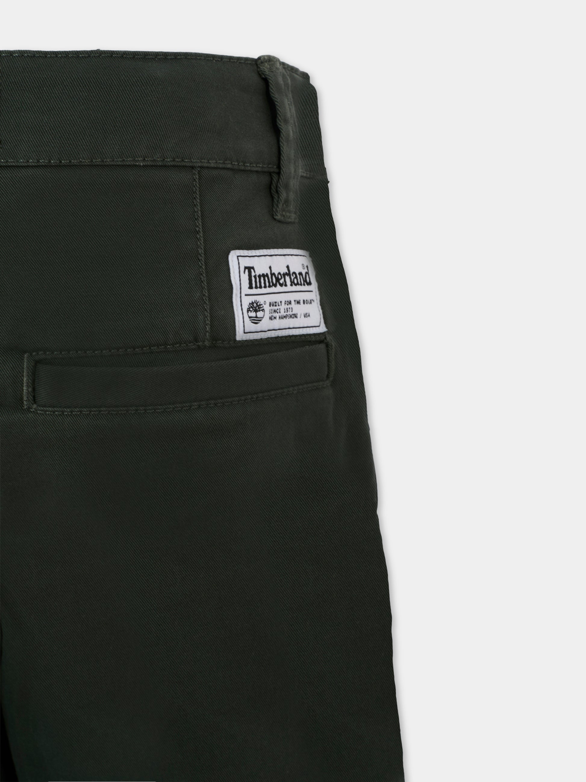 Shorts verdi per bambino con logo,Timberland,T60453 72A