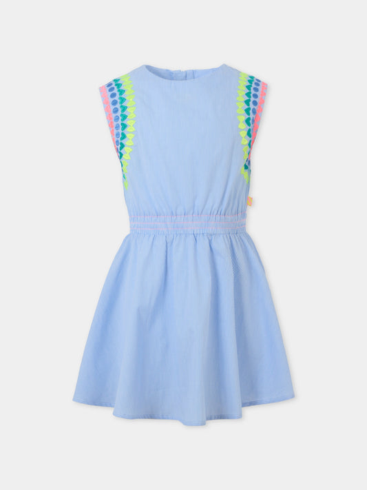 Vestito blu per bambina con ricami,Billieblush,U20960 76F